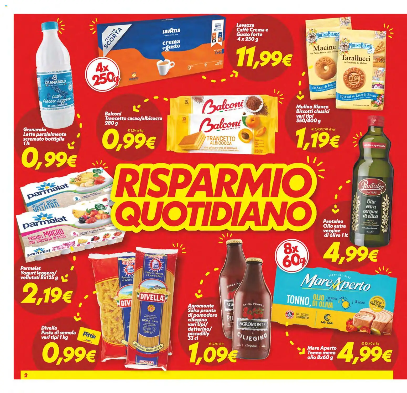 Volantino SuperConveniente del 04.11.2025 | Pagina: 2 | Prodotti: Panna, Biscotti, Olio, Tonno