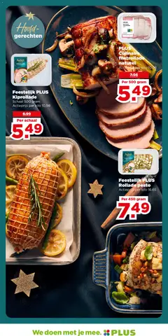 Feestelijk PLUS Rollade pesto, Per 450 gram - Voorbeeld van een folder van Plus, geldig van 17.12.2025 | Pagina: 7 | Producten: Schaal