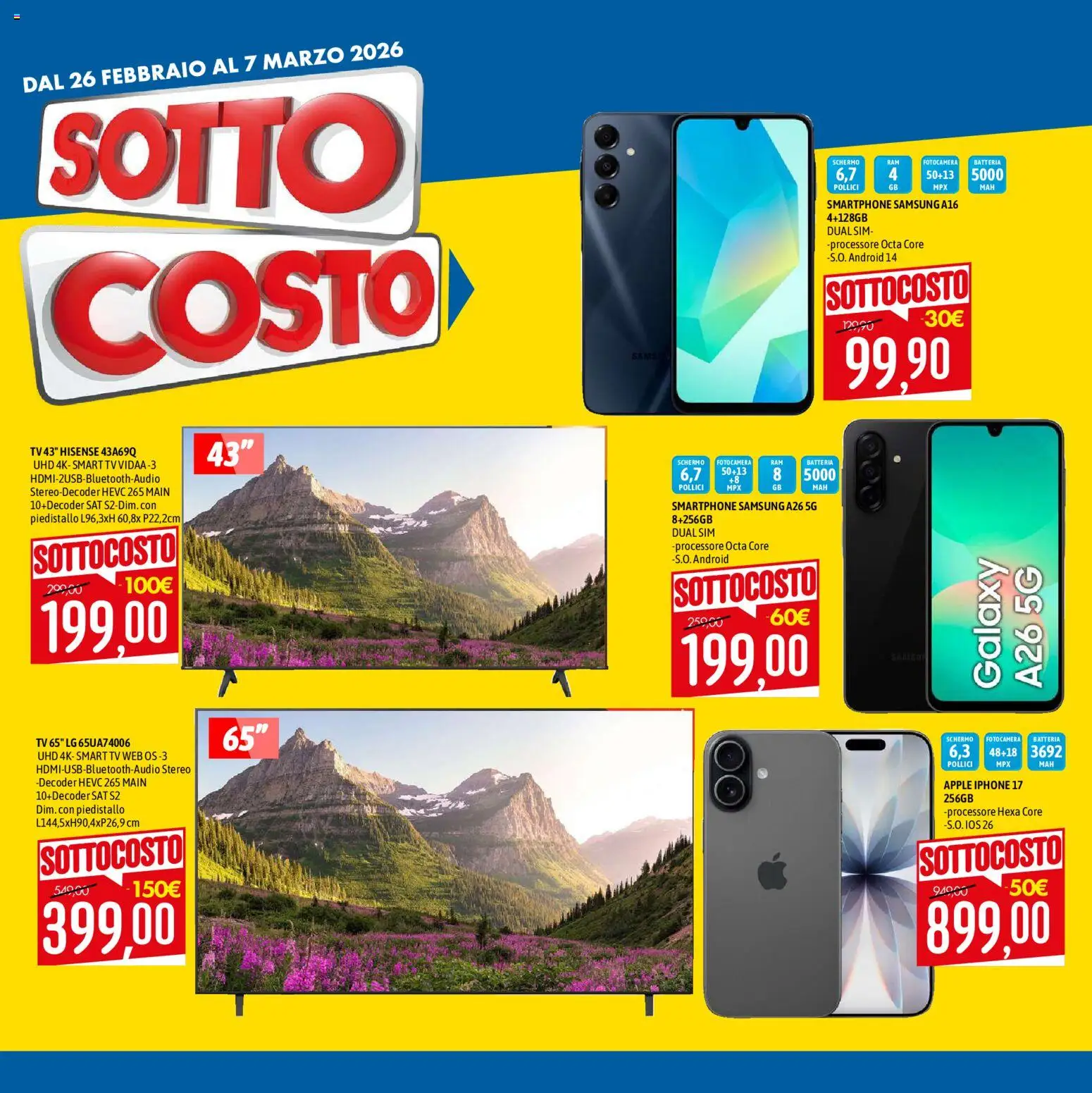 Volantino Emisfero del 26.02.2026 | Pagina: 2 | Prodotti: Iphone, Decoder, TV, Batteria
