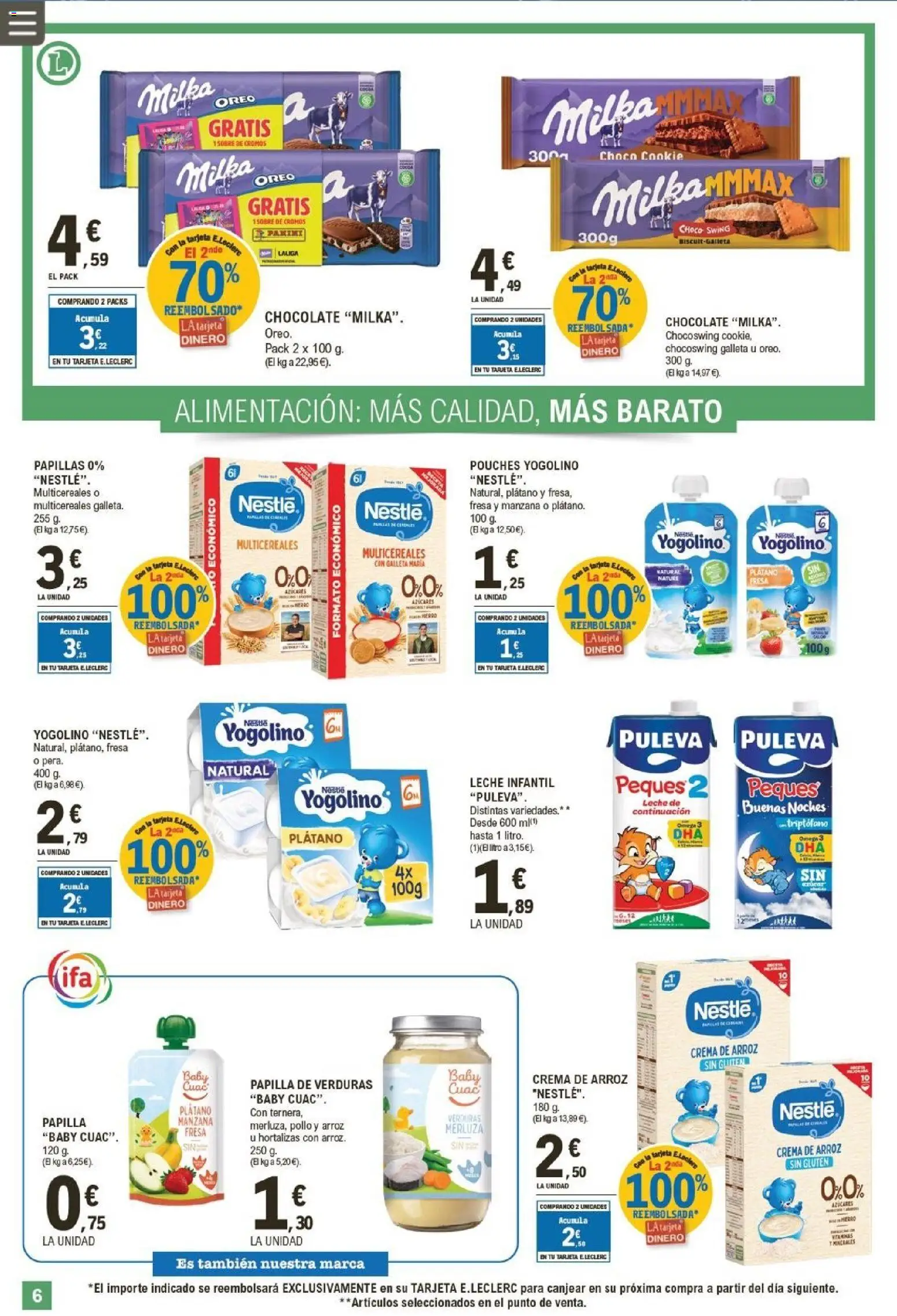 E.Leclerc folleto │ válido desde el 07.01.2026 | Página: 6 | Productos: Chocolate, Arroz, Manzana, Crema