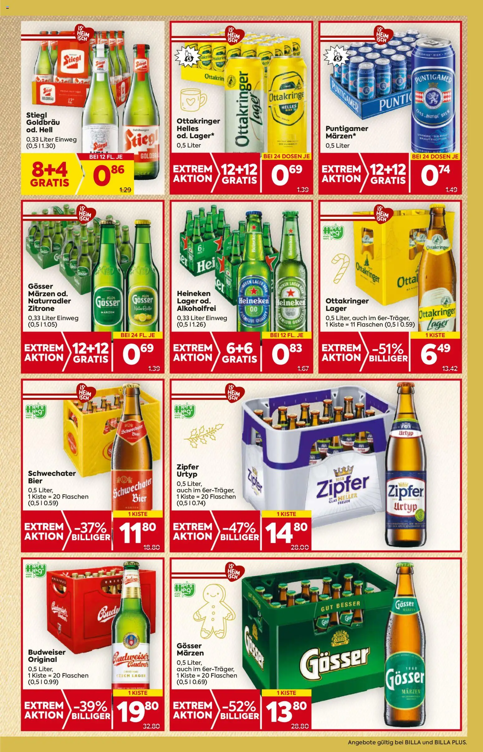 Billa AT akciós ujság - amely érvényes a következő dátumtól: 27.11.2025 | Oldal: 17 | Termékek: Heineken, Budweiser, Gösser