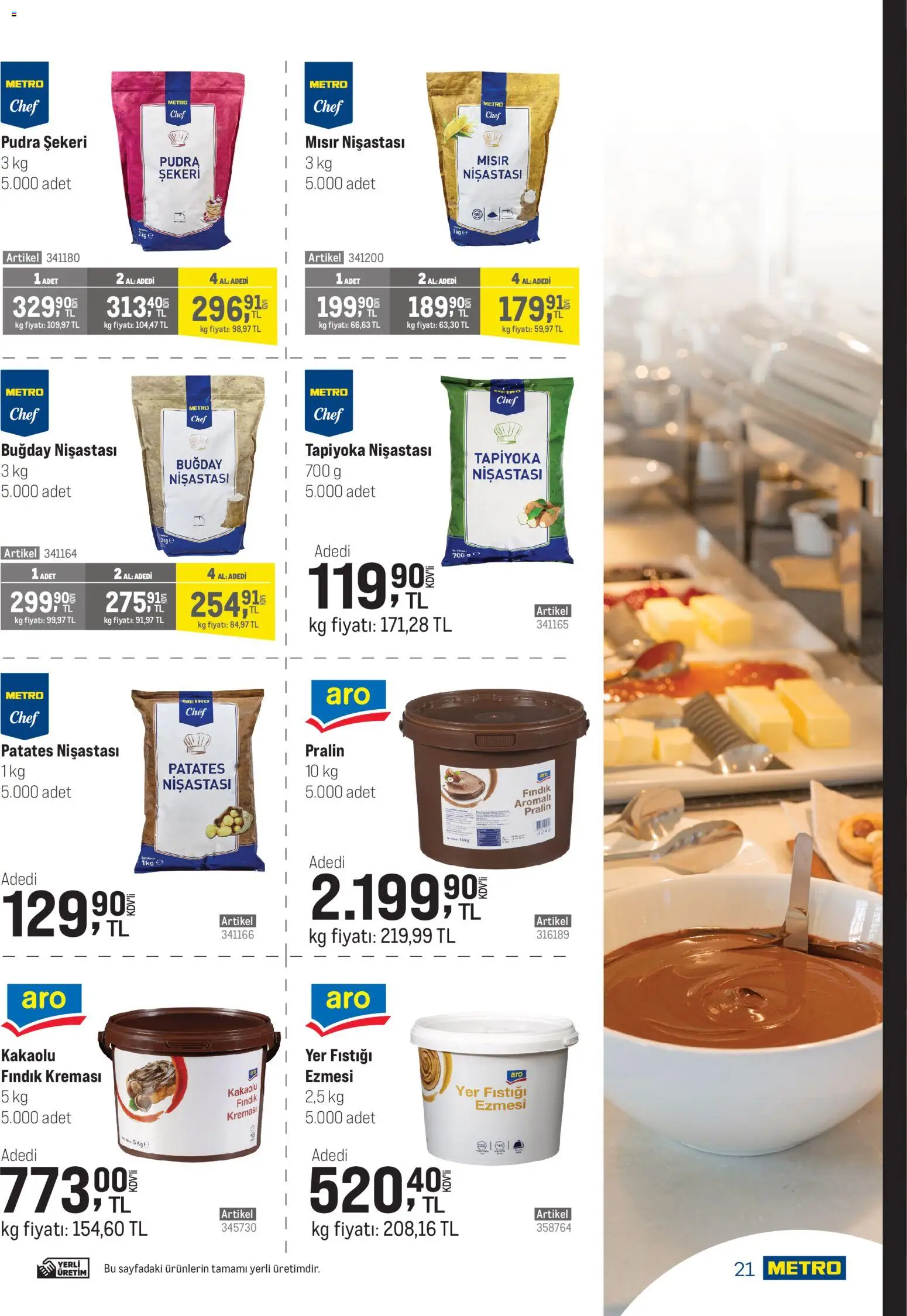 Metro - Şehir Otelleri - 08.04.2026 tarihinden itibaren geçerlidir | Sayfa: 21 | Ürünler: Pudra, Fındık, Patates, Yer fıstığı