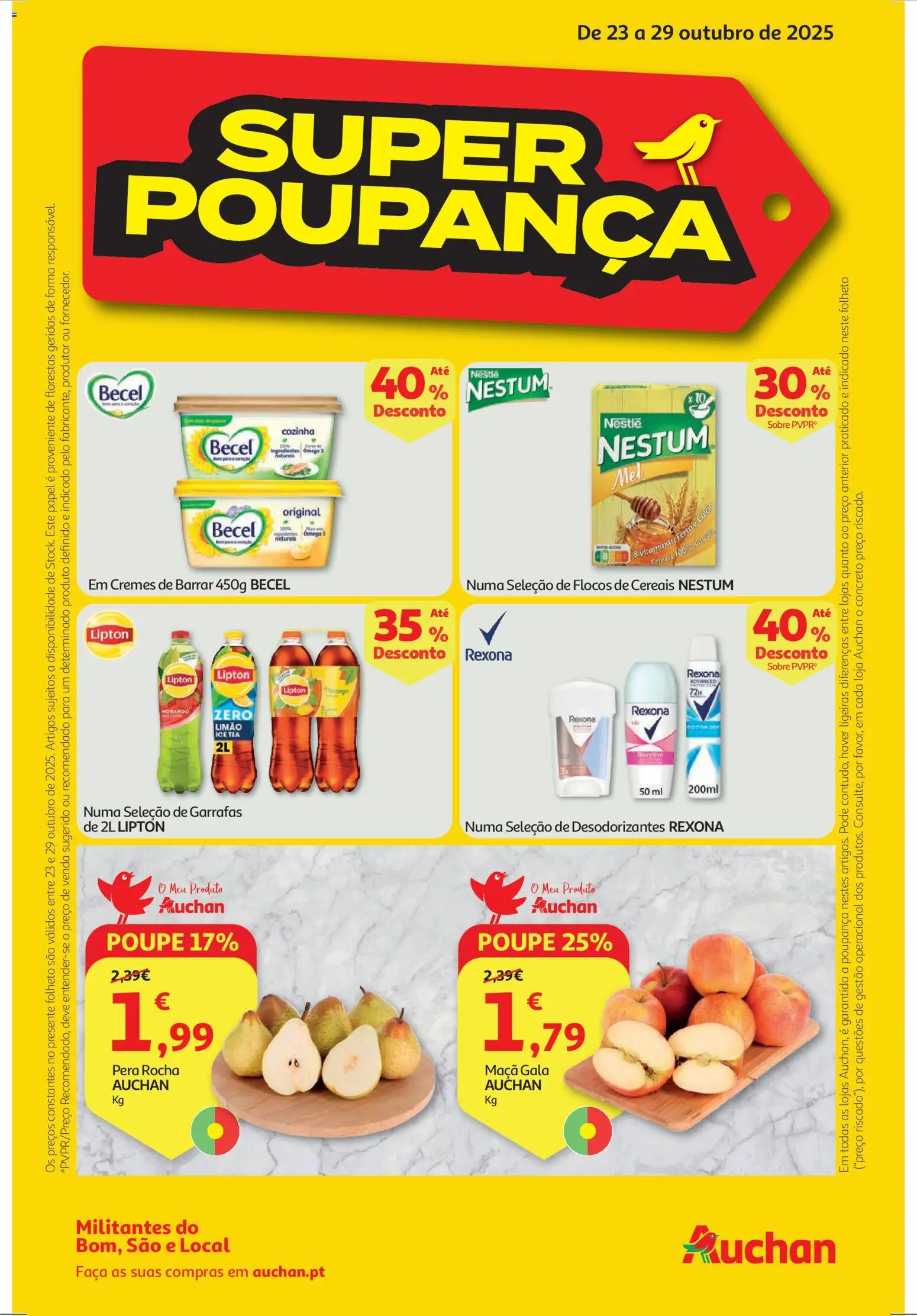Auchan folheto │ válido de 23.10.2025 | Página: 1 | Produtos: Faca, Nestlé, Maça, Cereais