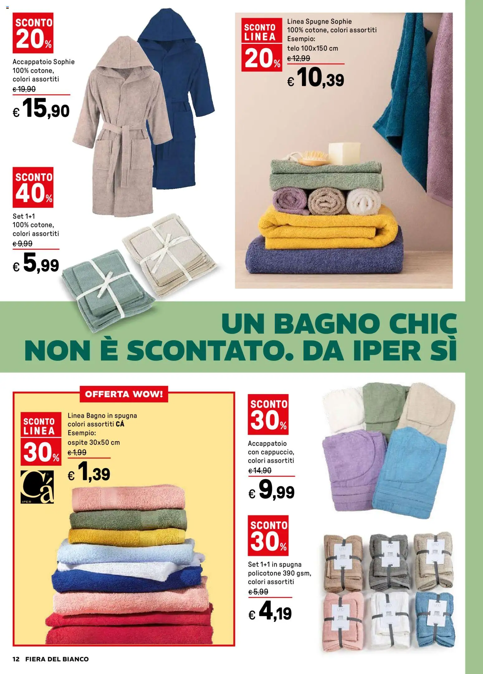 Volantino Iper del 27.12.2025 | Pagina: 12 | Prodotti: Spugna, Accappatoio, Bagno