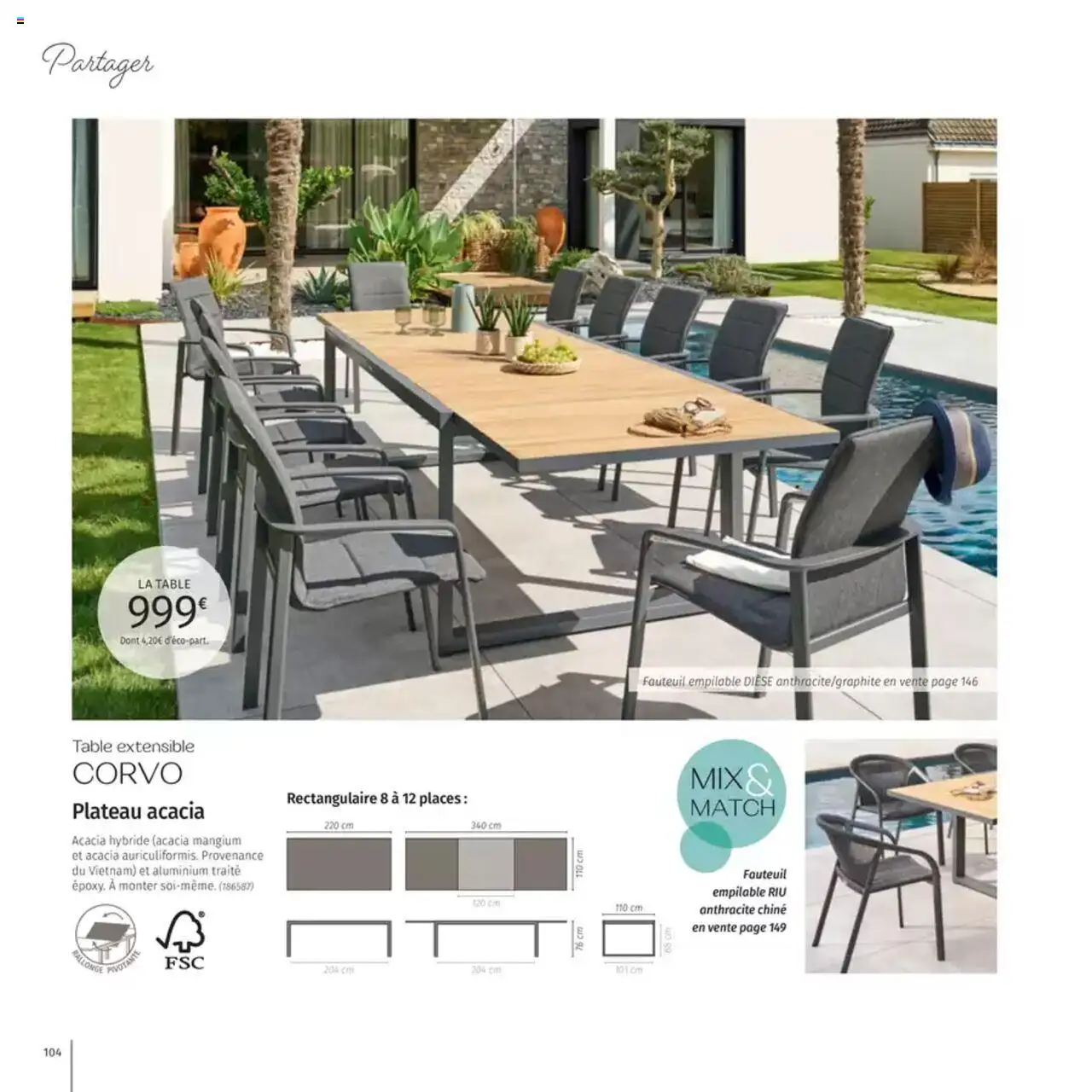  | Page: 104 | Produits: Plateau, Table extensible, Fauteuil, Table