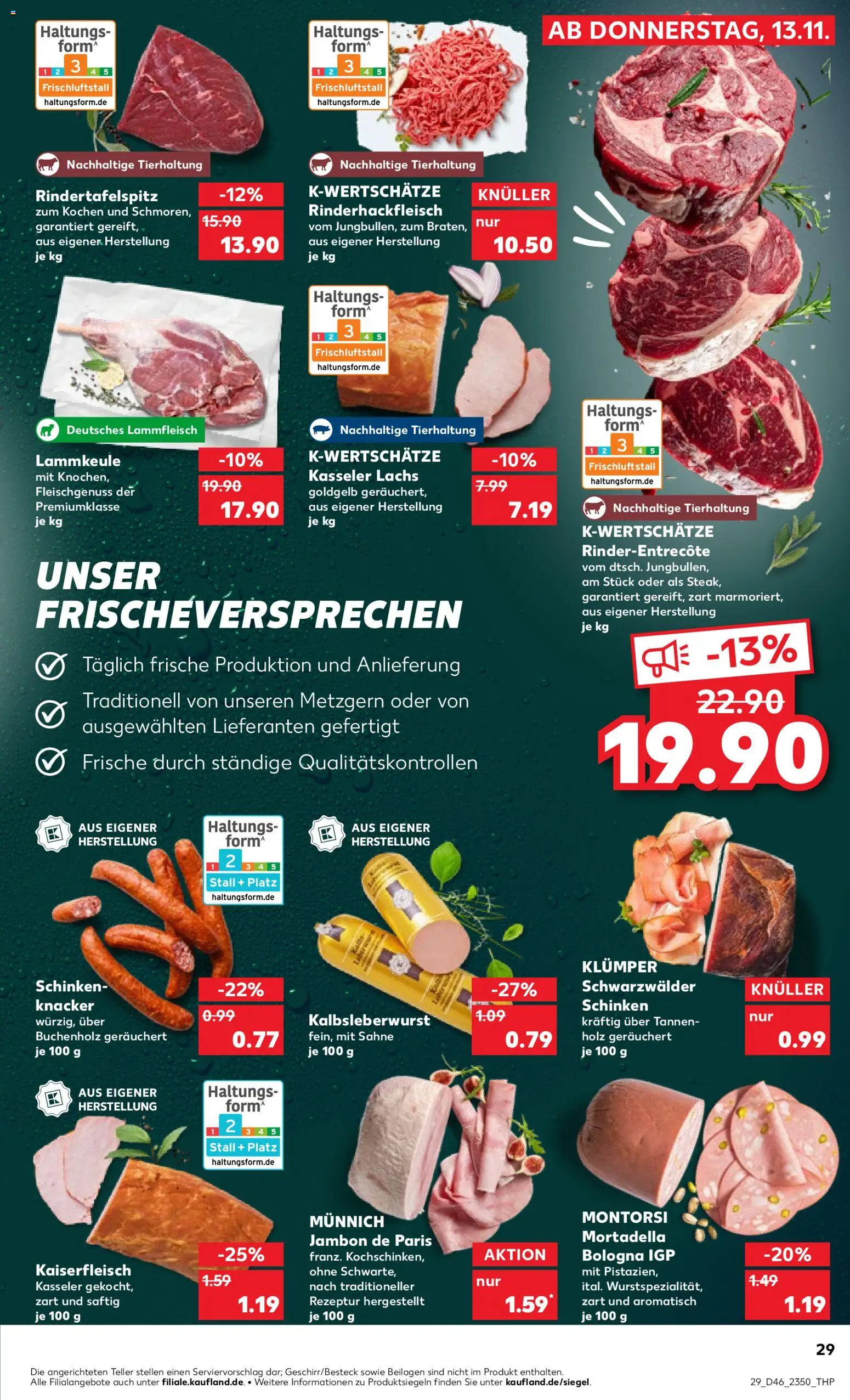 Kaufland prospekt Völklingen	 – gültig ab 13.11.2025 | Seite: 29 | Produkte: Lammkeule, Lachs, Schinken, Sahne