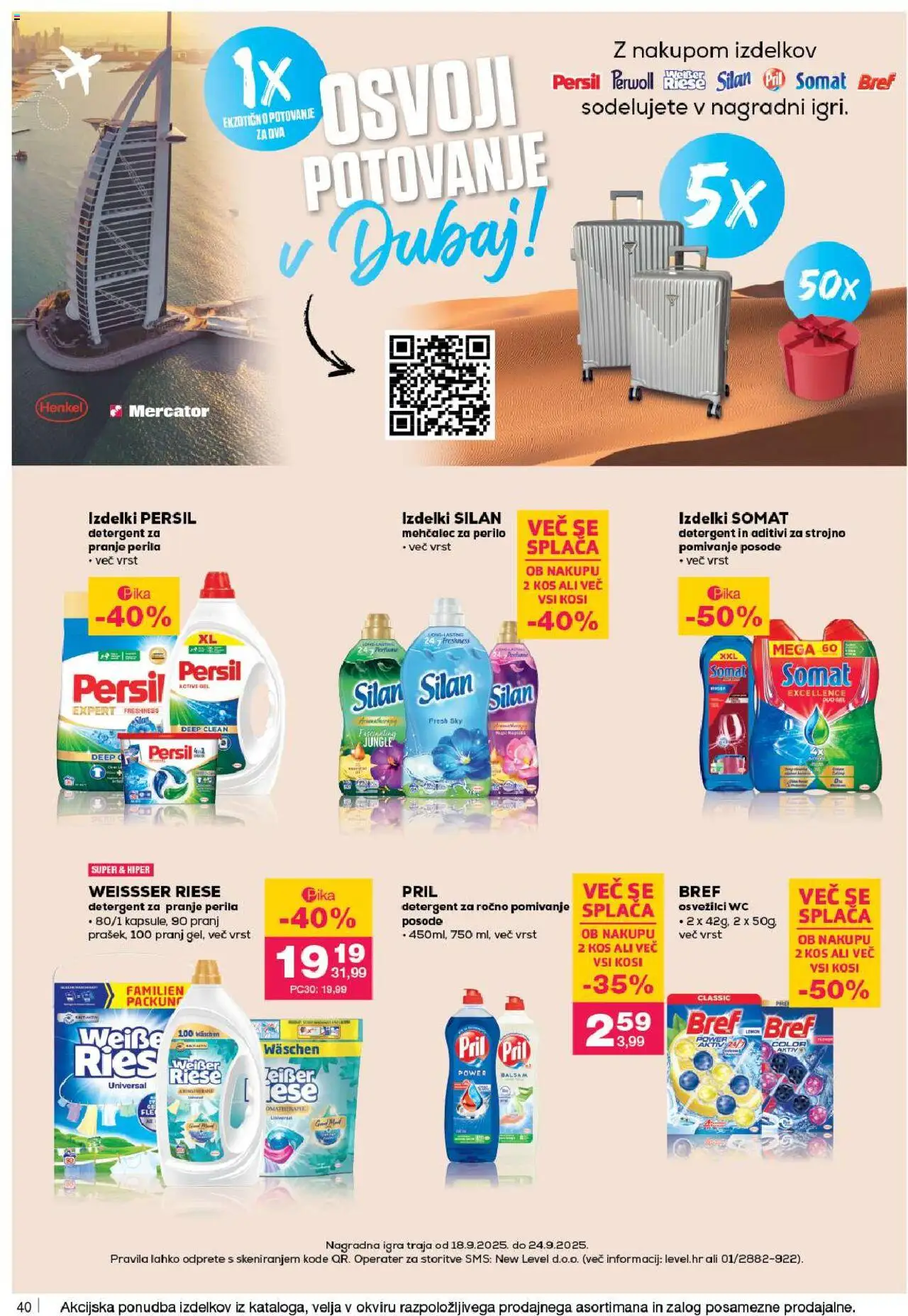 Novi Mercator katalog ponudbe – veljaven od 18.09.2025 | Stran: 40 | Izdelki: Igra, Mehčalec, Kos, Mehcalec za perilo
