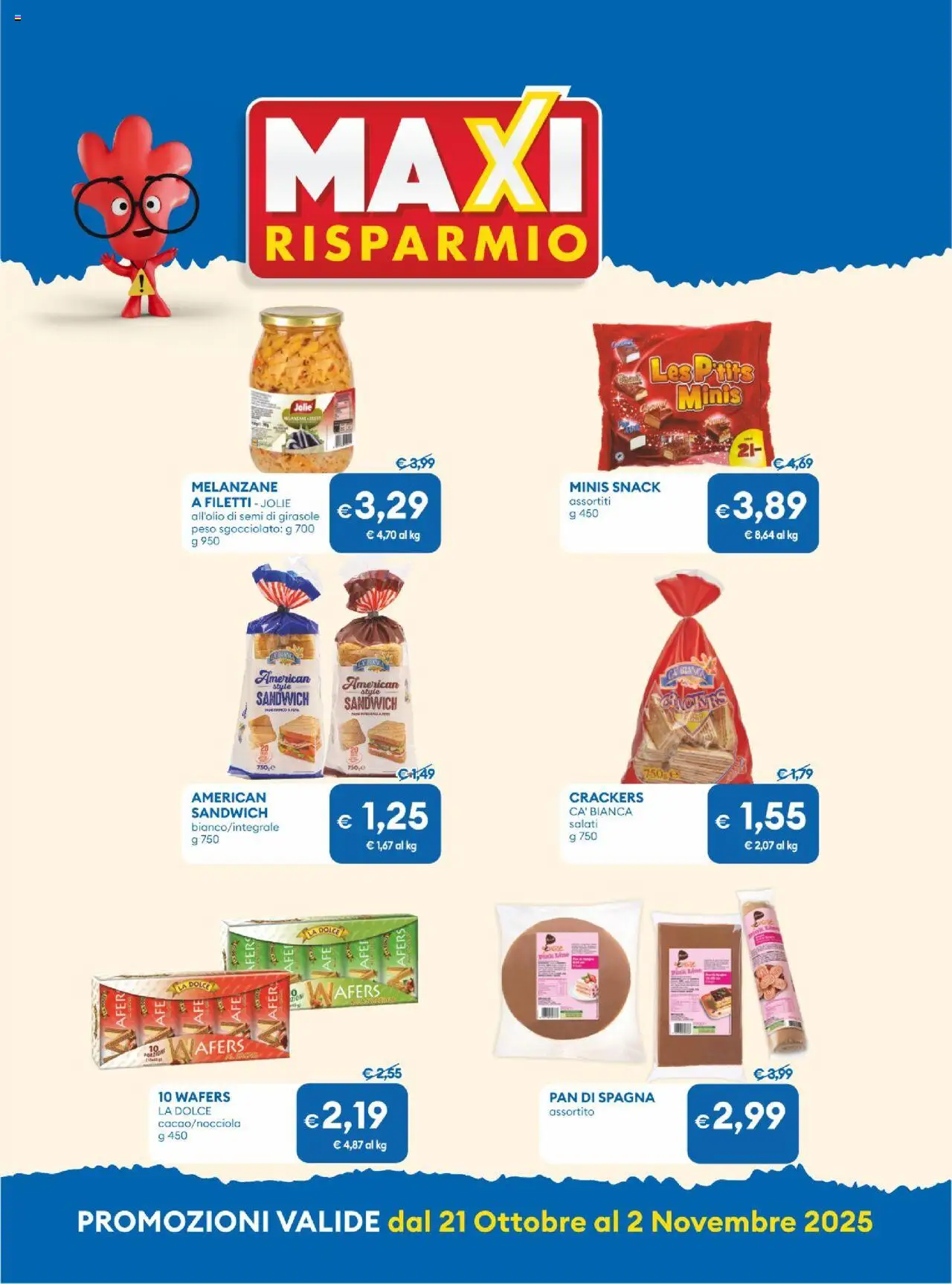 Volantino MD Discount del 21.10.2025 | Pagina: 5 | Prodotti: Crackers, Melanzane