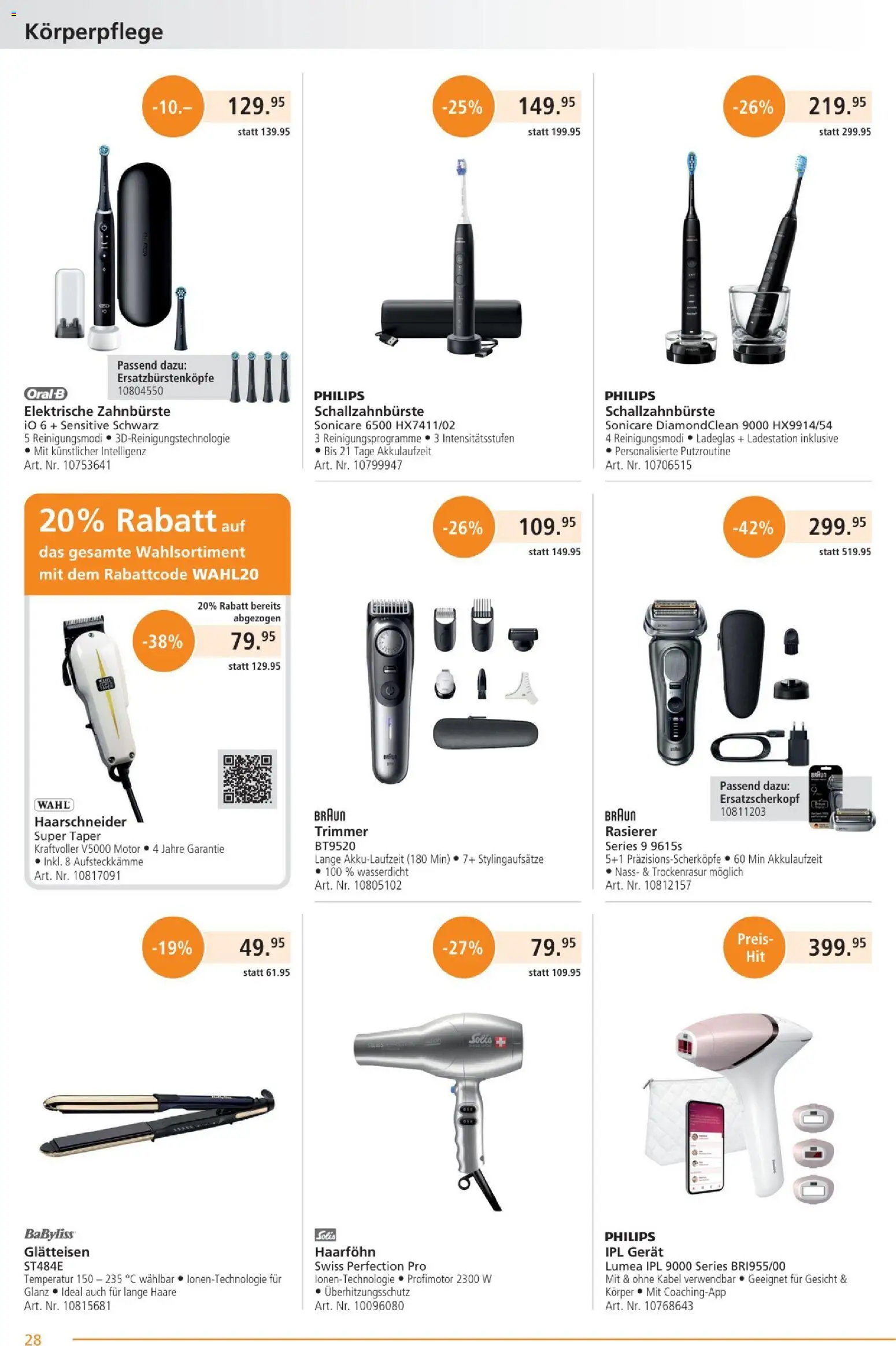 Fust Aktionen – gültig ab 26.01.2026 | Seite: 28 | Produkte: Zahnbürste, Haarföhn, Kabel, Philips