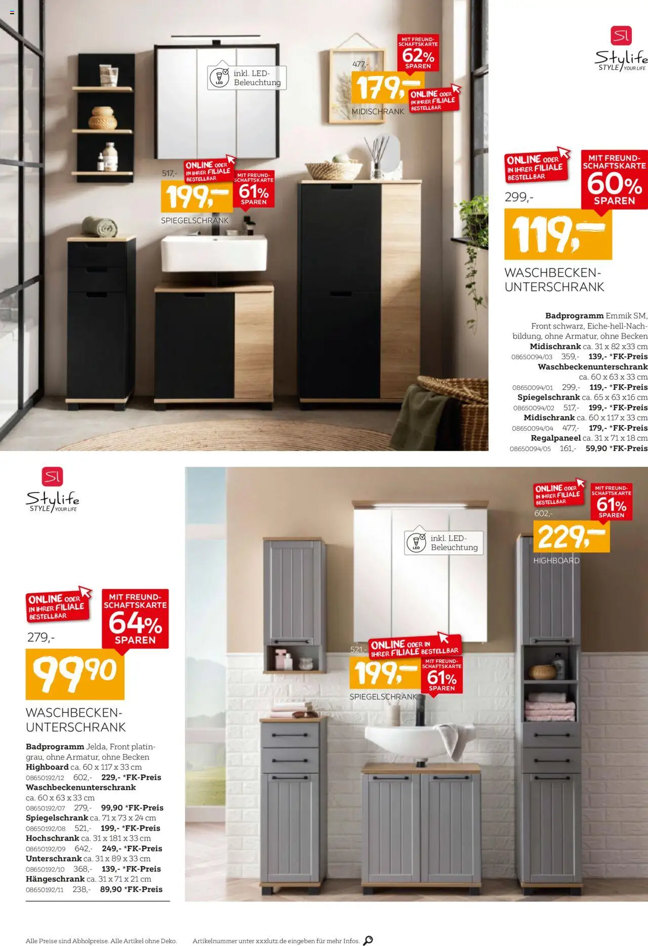 XXXL Lutz Bad Spezial - gültig ab dem 25.08.2025 | Seite: 6 | Produkte: Waschbecken, Spiegelschrank, Hängeschrank, Midischrank