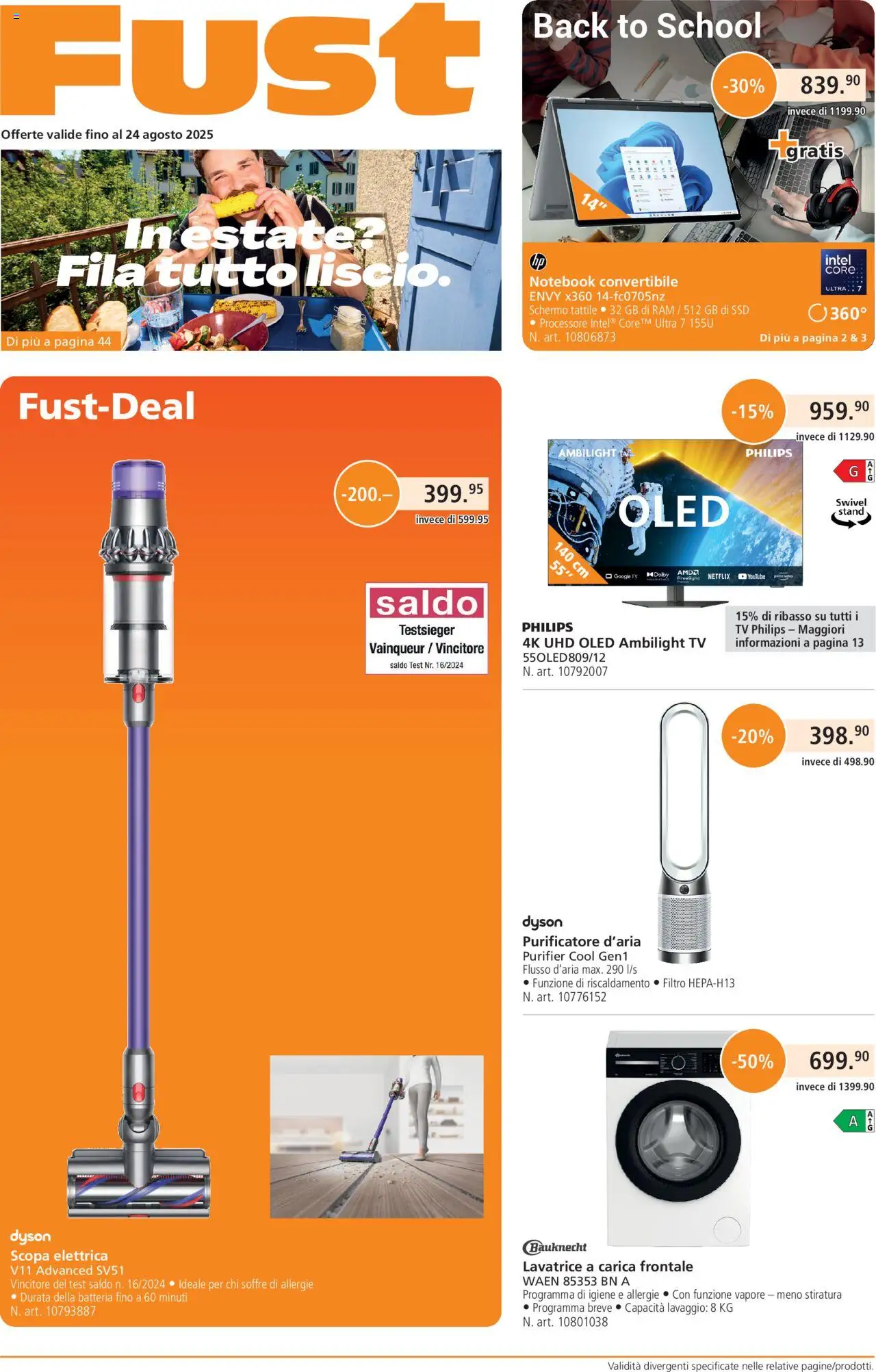 Fust Aktionen IT ab 28.07.2025 | Seite: 1 | Produkte: Notebook, TV, Philips, Dyson