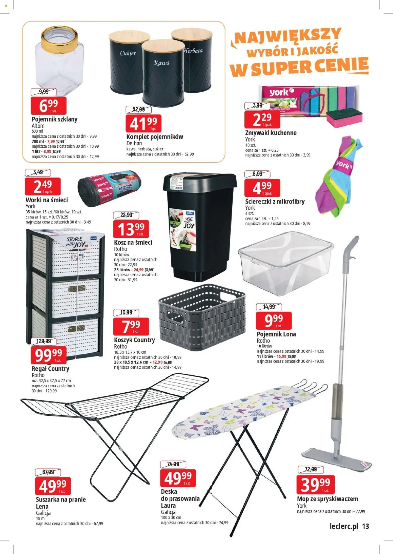 E.Leclerc Gazetka - Elbląg od 03.11.2025 | Strona: 13 | Produkty: Suszarka na pranie, Suszarka, Kawa, Herbata