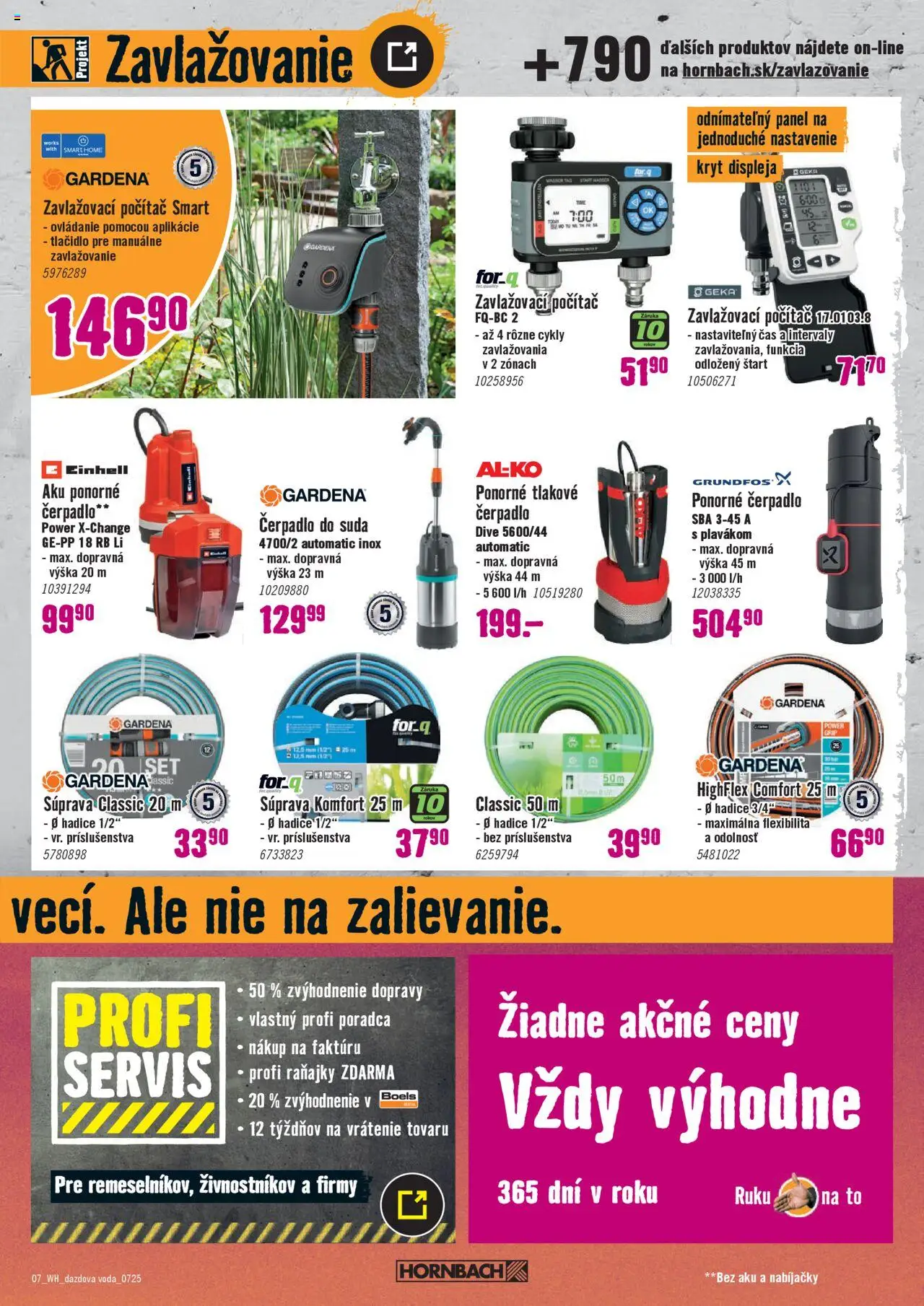 Hornbach leták │ platný od 16.07.2025 | Strana: 7 | Produkty: Ponorné čerpadlo, Čerpadlo, Počítač, Aku