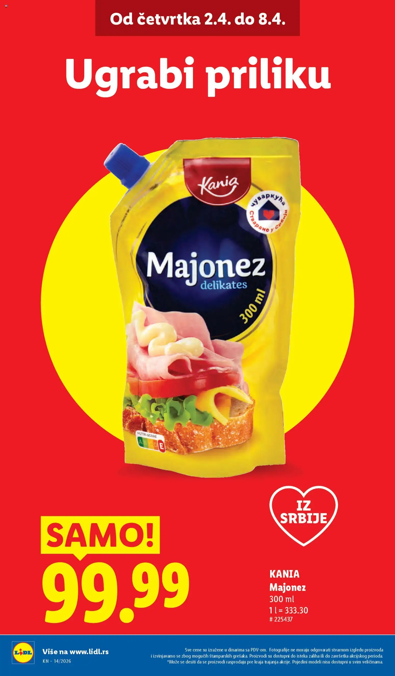 Lidl katalog - važi od 02.04.2026 | Strana: 10 | Proizvode: Majonez