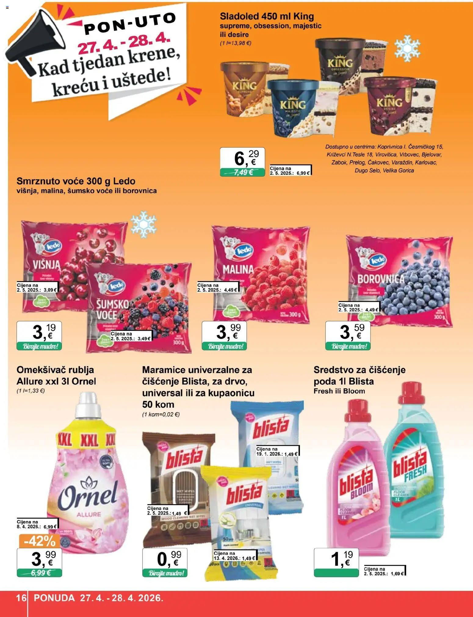 KTC katalog | vrijedi od 22.04.2026 | Stranica: 16 | Proizvodi: Šumsko voće, Ledo, Sladoled, Voće