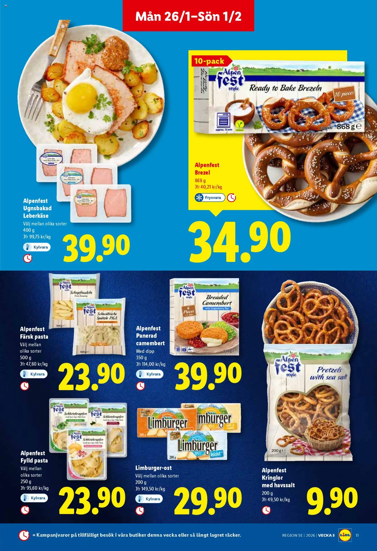 Lidl reklamblad aktuell från 26.01.2026 | Sida: 12 | Produkter: Salt, Camembert, Pasta