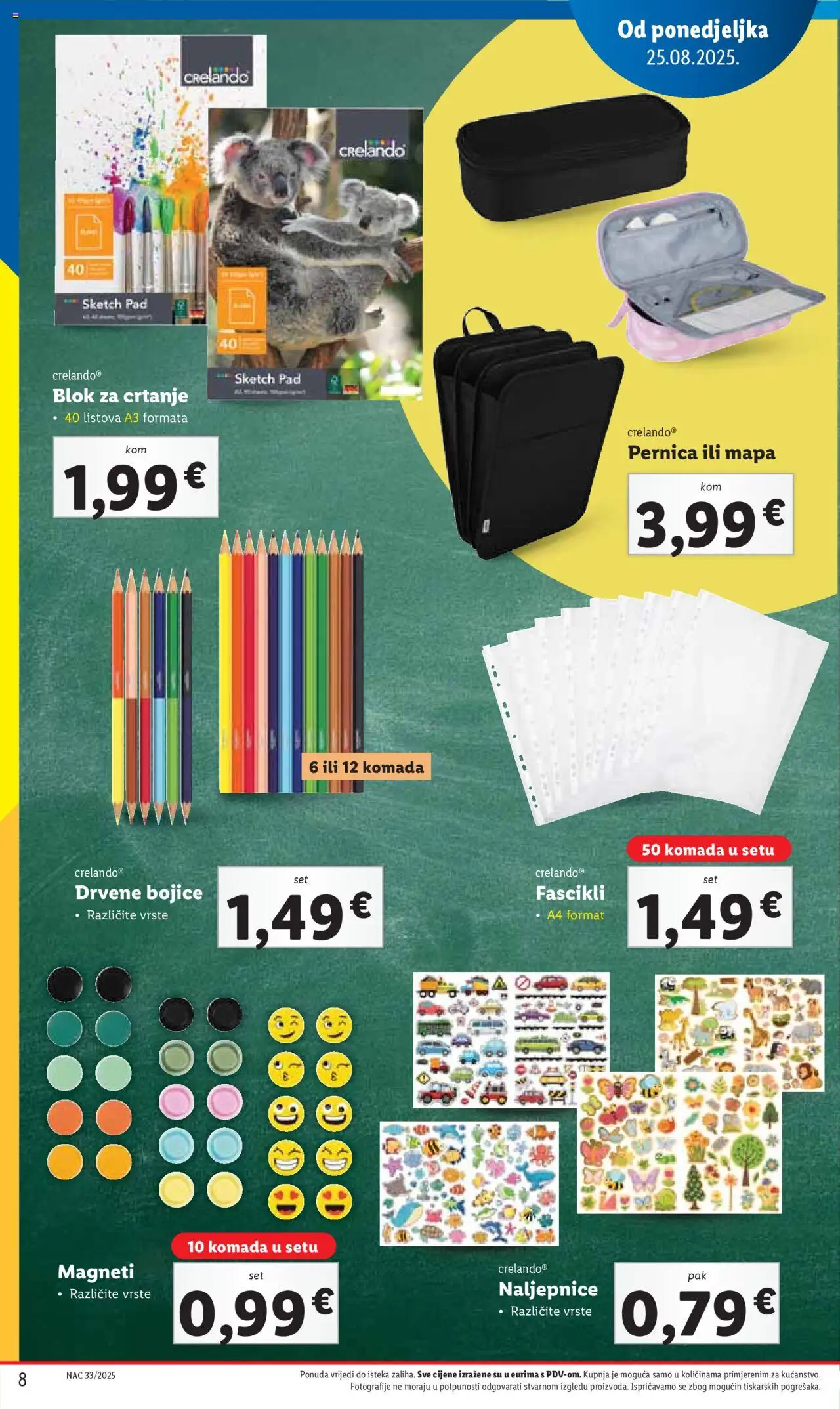 Lidl katalog | vrijedi od 31.07.2025 | Stranica: 8 | Proizvodi: Pernica, Drvene bojice