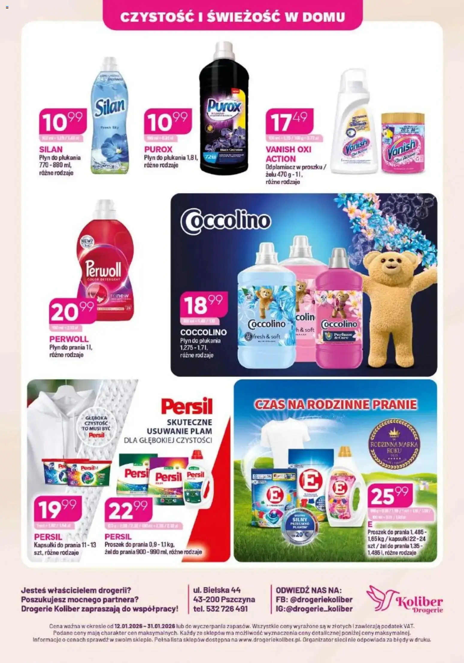 Koliber Gazetka od 12.01.2026 | Strona: 8 | Produkty: Odświeżacz, Płyn do mycia szyb, Domestos, Sól