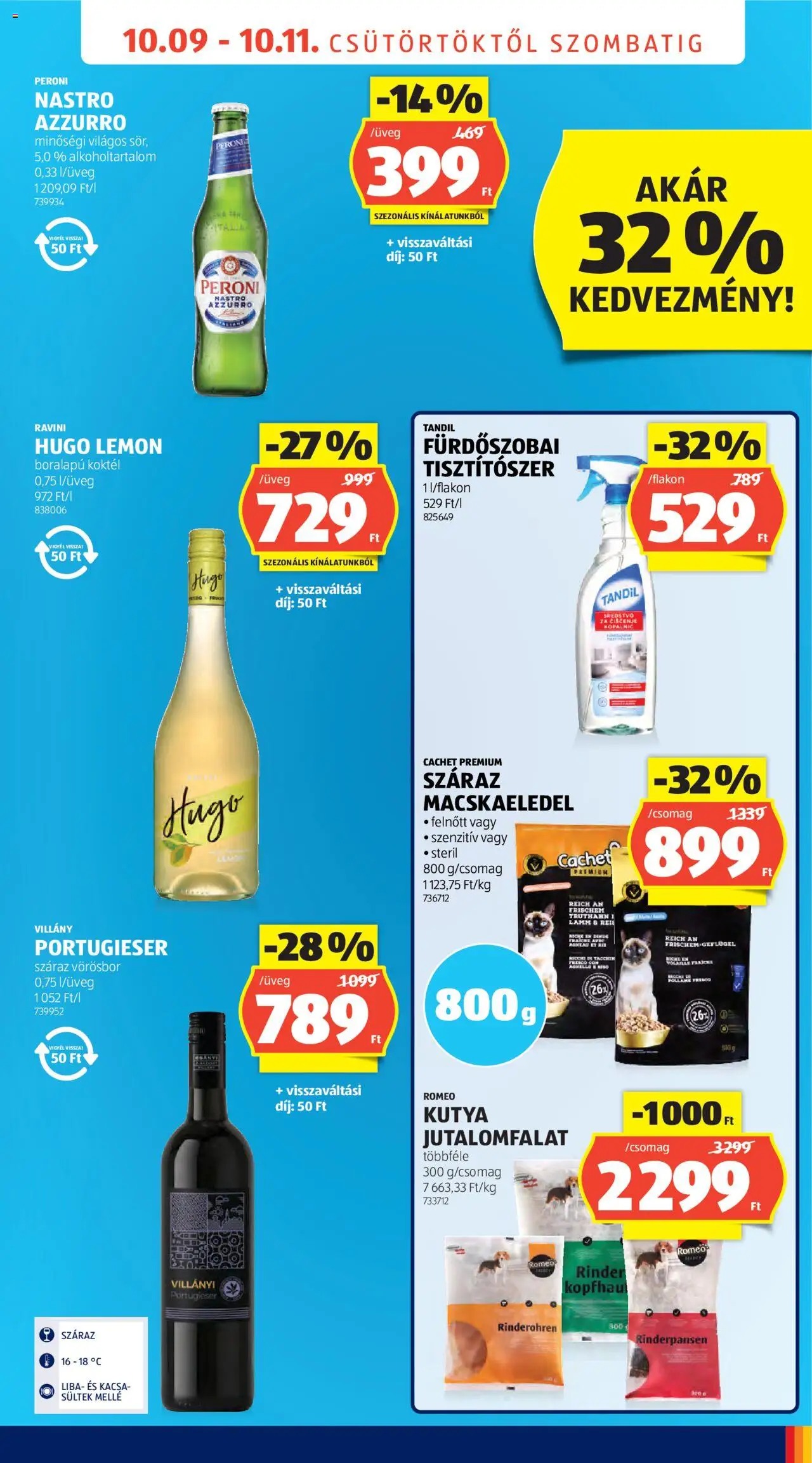 Aldi akciós ujság - amely érvényes a következő dátumtól: 09.10.2025 | Oldal: 5 | Termékek: Liba, Macskaeledel, Kacsa, Vörösbor