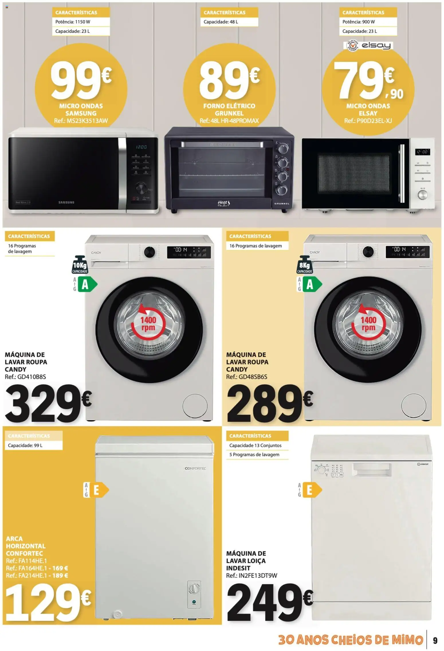 E.Leclerc folheto Não Alimentar │ válido de 23.04.2026 | Página: 9 | Produtos: Forno, Máquina de lavar, Forno elétrico