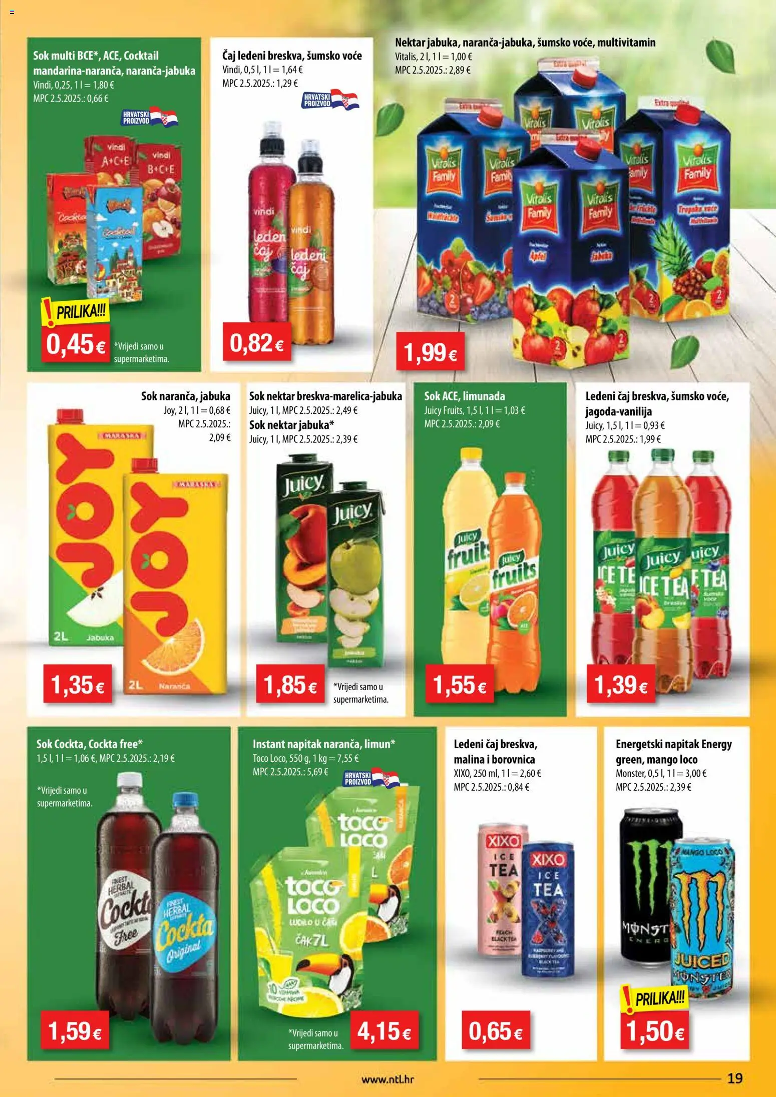 NTL katalog | vrijedi od 22.10.2025 | Stranica: 19 | Proizvodi: Sok, Ledeni čaj, Čaj, Voće