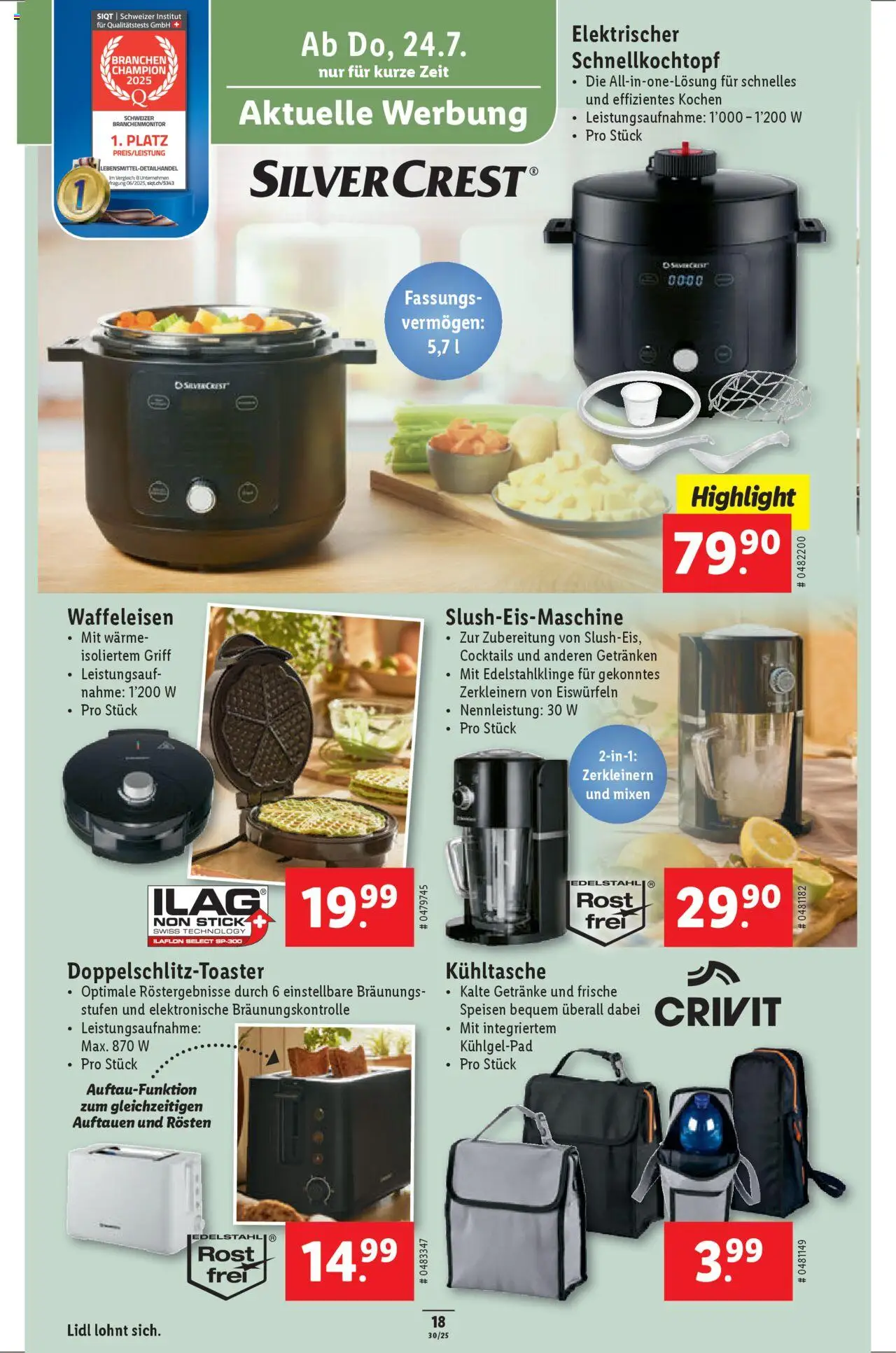 Lidl Aktionen ab 24.07.2025 | Seite: 20 | Produkte: Waffeleisen