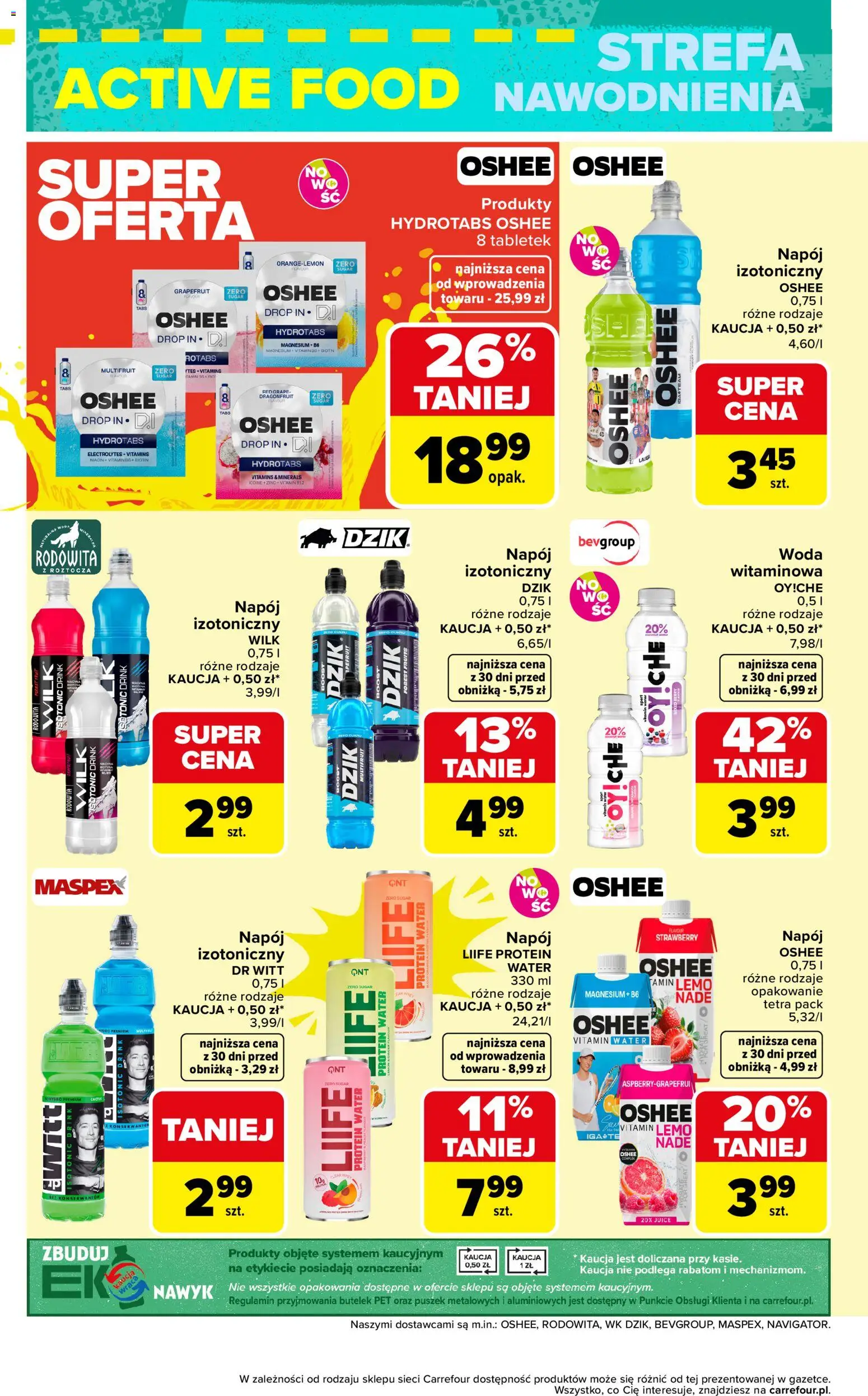 Carrefour gazetka - Active food to dobry ruch od 07.04.2026 | Strona: 8 | Produkty: Por, Woda