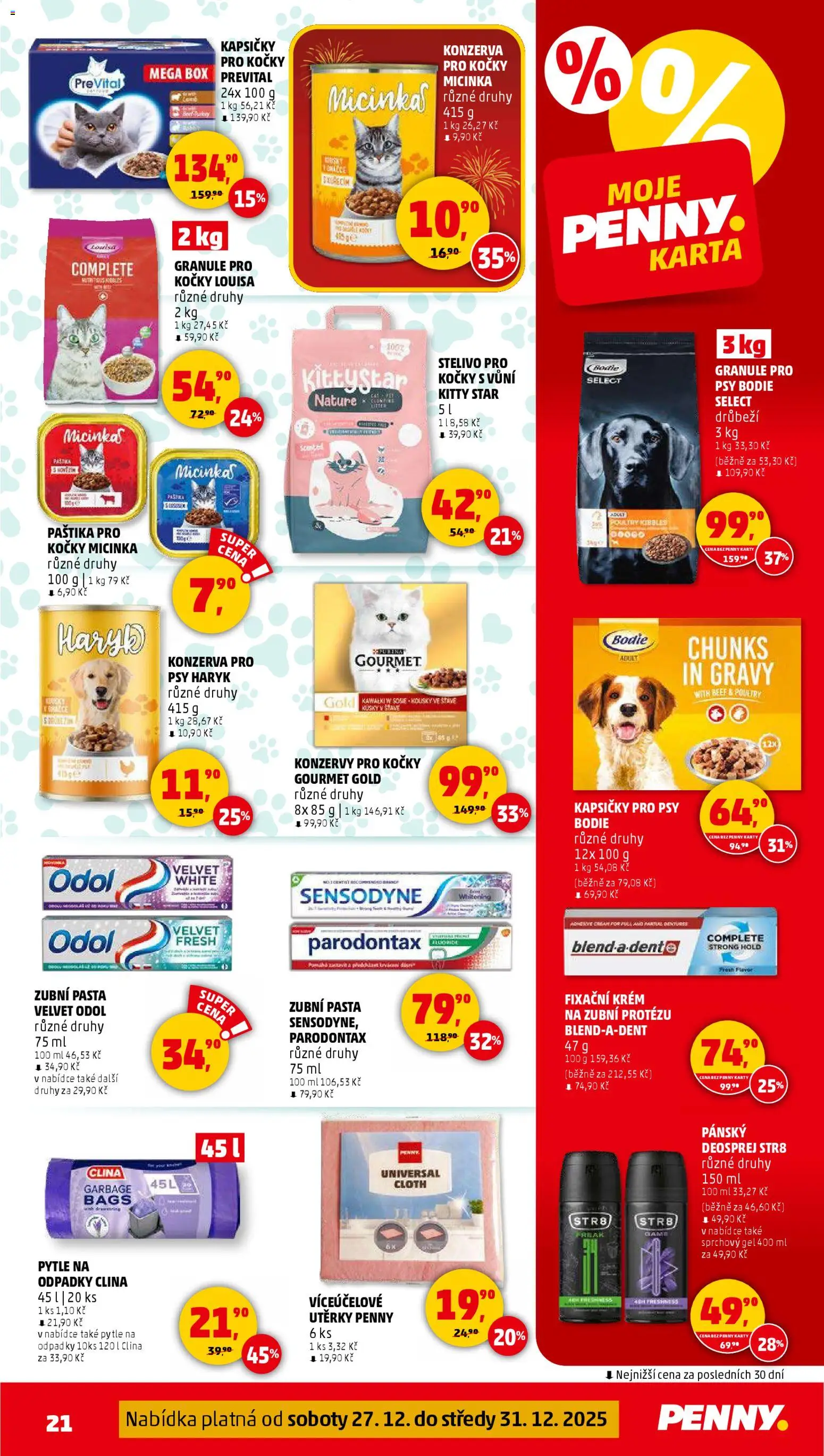 Penny Market leták - Čtvrtečník od 27.12.2025 | Strana: 21 | Produkty: Zubní pasta, Parodontax, Gourmet, Purina