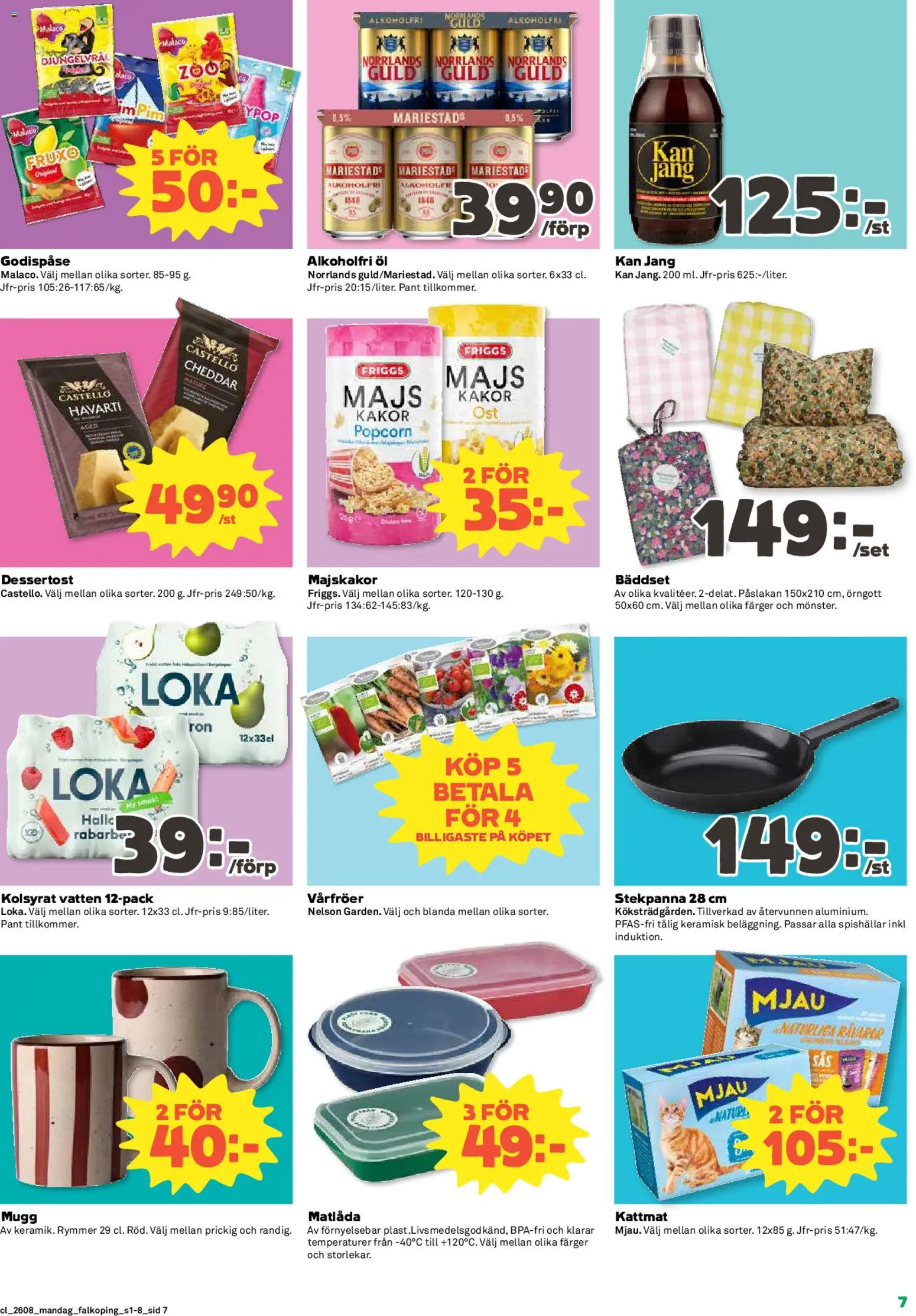 Coop reklamblad aktuell från 16.02.2026 | Sida: 7 | Produkter: Loka, Popcorn, Stekpanna, Majs