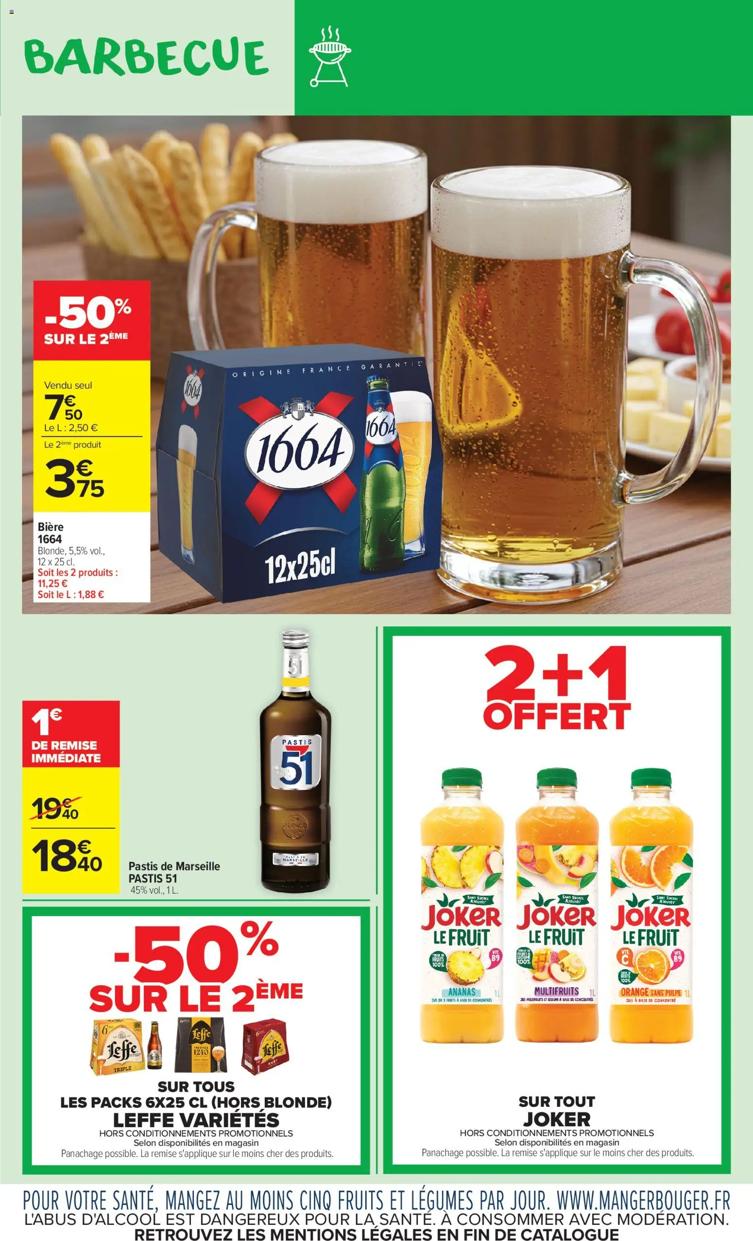 {H1} | Page: 5 | Produits: Barbecue, Jus, Bière, Pastis 51