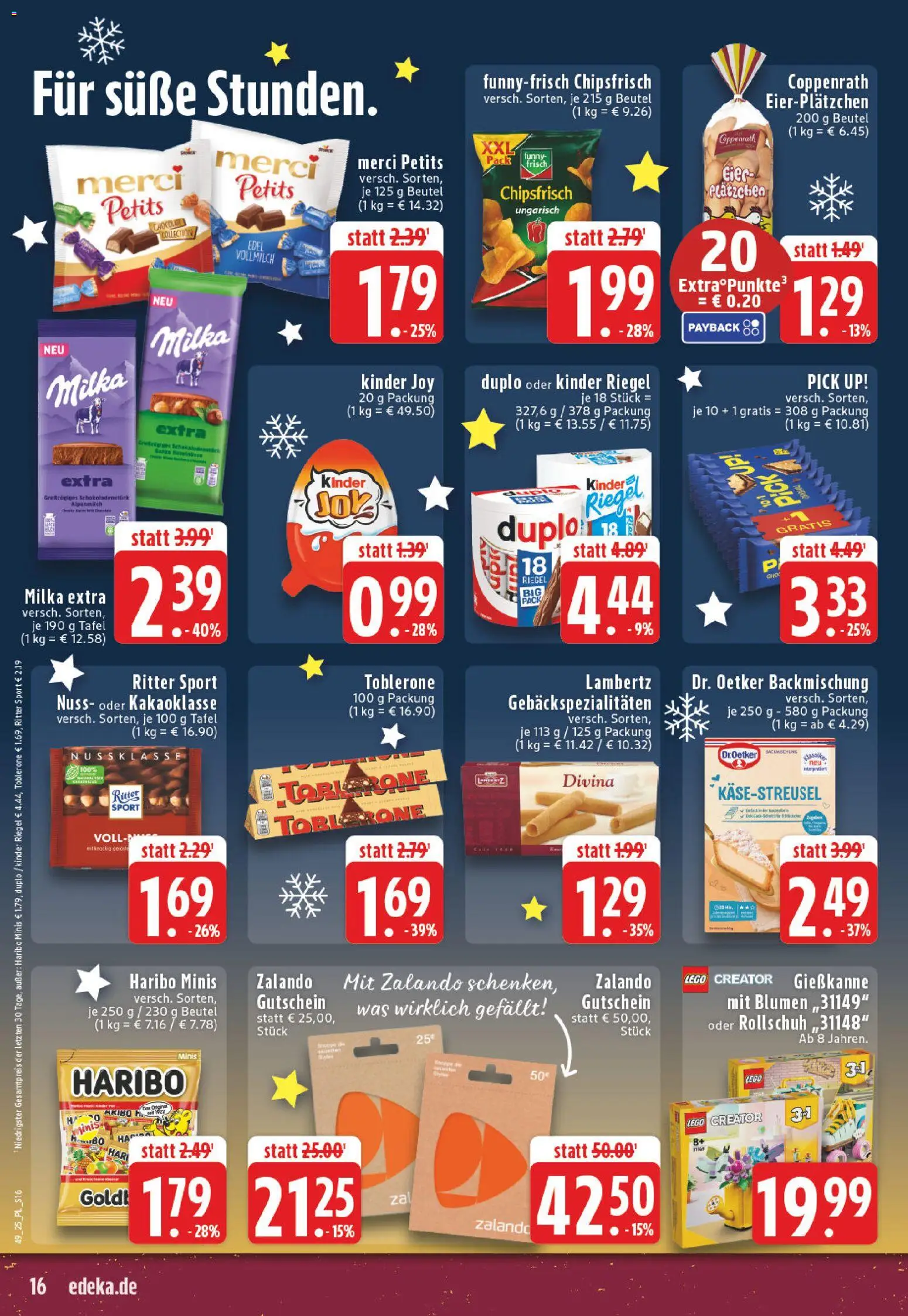 Edeka Prospekt 	 – gültig ab 01.12.2025 | Seite: 16 | Produkte: Merci, Eier, Ritter sport, Kinder riegel