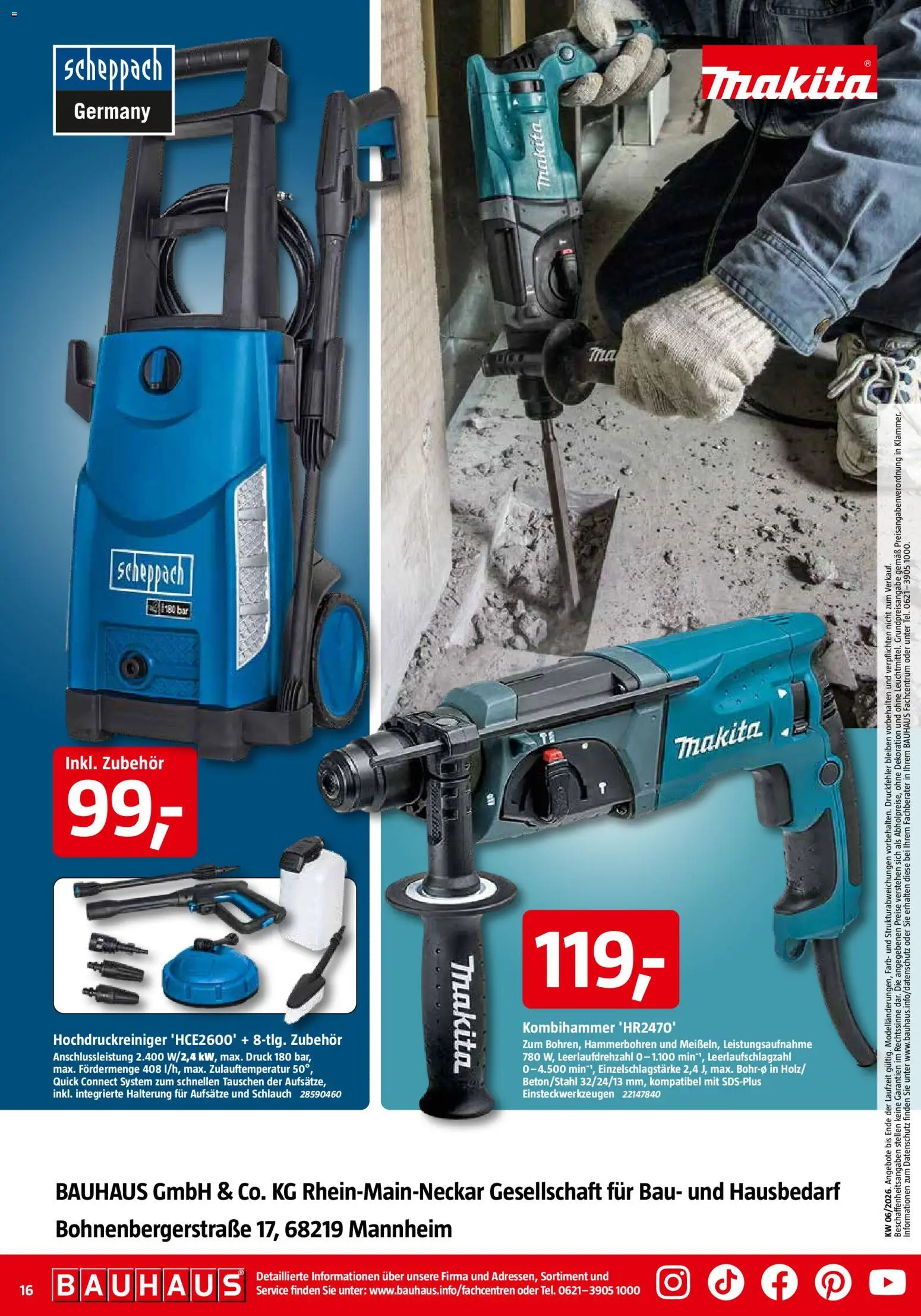 Bauhaus Prospekt 	 – gültig ab 31.01.2026 | Seite: 16 | Produkte: Hochdruckreiniger