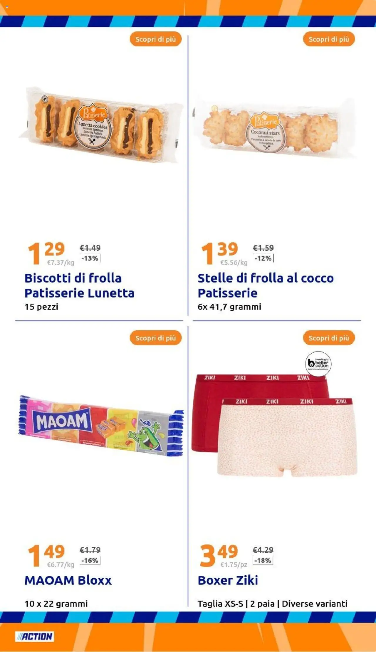 Volantino Action del 17.09.2025 | Pagina: 23 | Prodotti: Biscotti, Boxer, Cocco