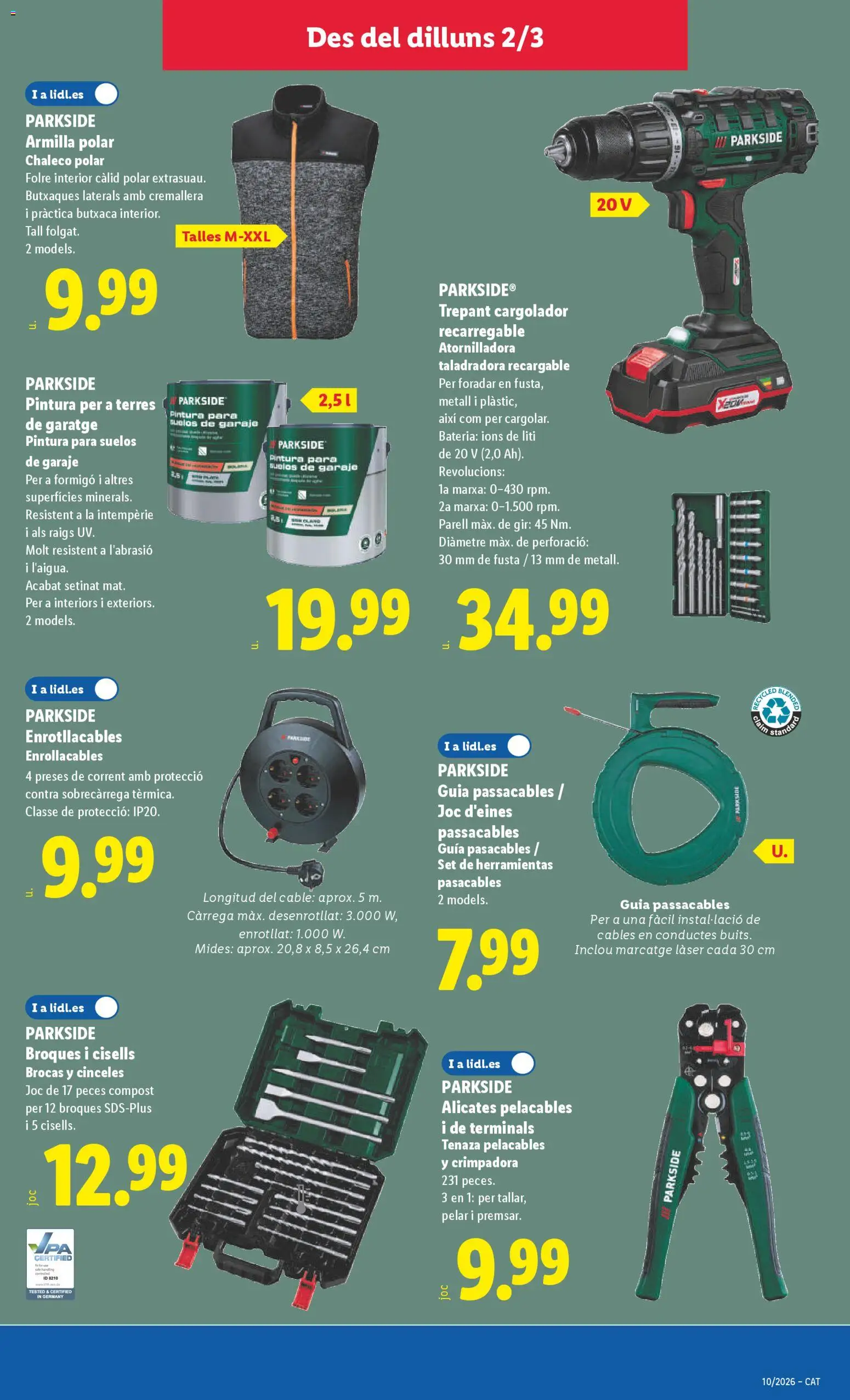 Lidl folleto de bazar │ válido desde el 02.03.2026 | Página: 7 | Productos: Chaleco, Cable, Batería