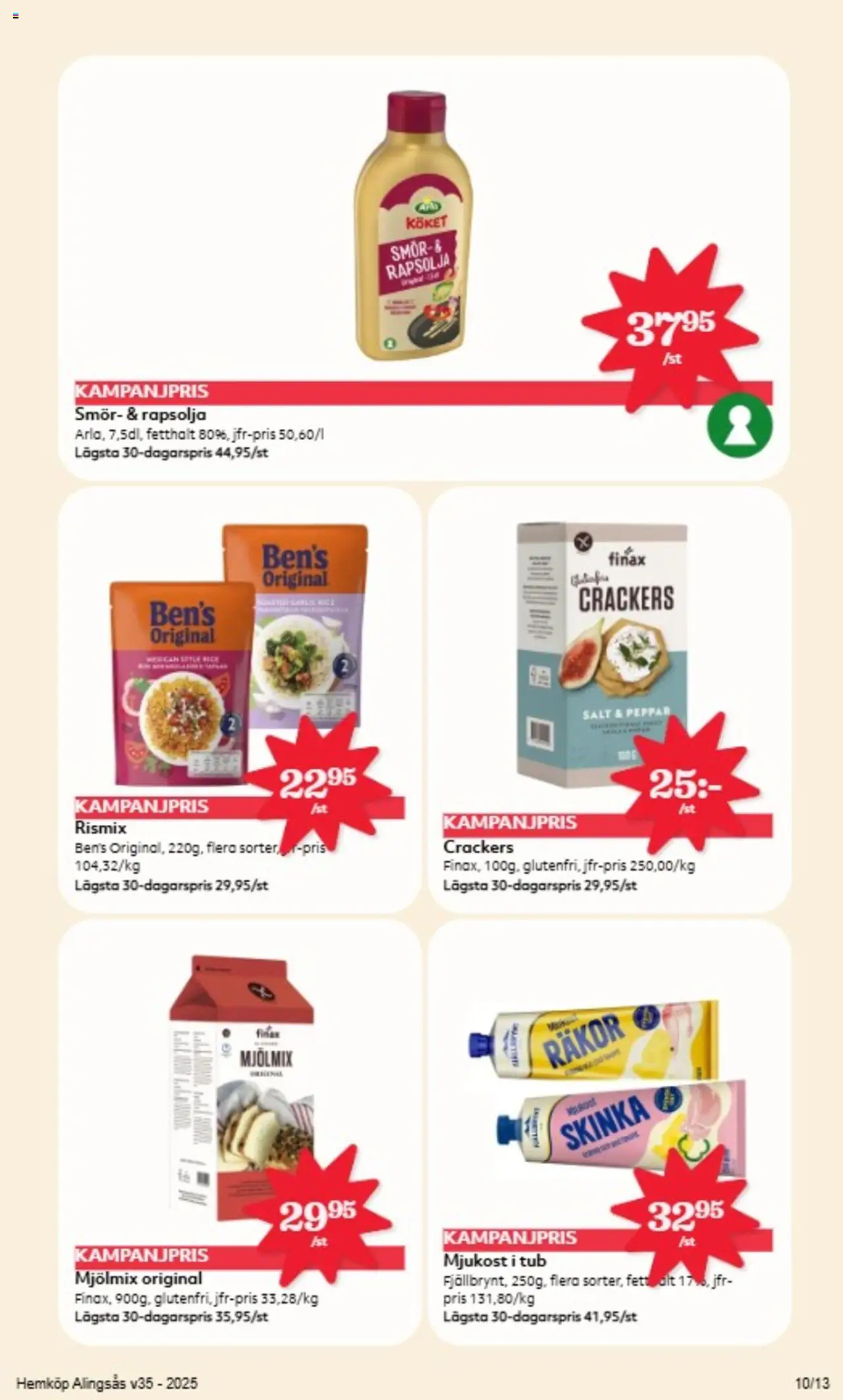 Hemköp reklamblad aktuell från 25.08.2025 | Sida: 10 | Produkter: Räkor, Peppar, Rapsolja, Mjukost