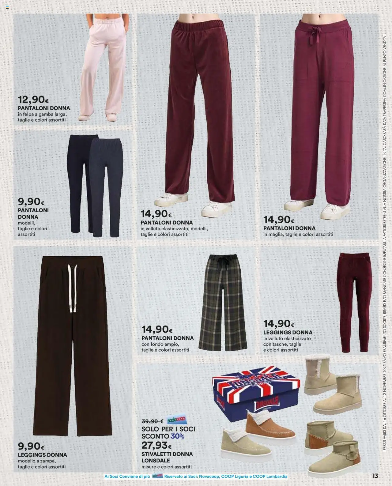 Volantino Ipercoop del 16.10.2025 | Pagina: 13 | Prodotti: Felpa, Pantaloni, Leggings, Data