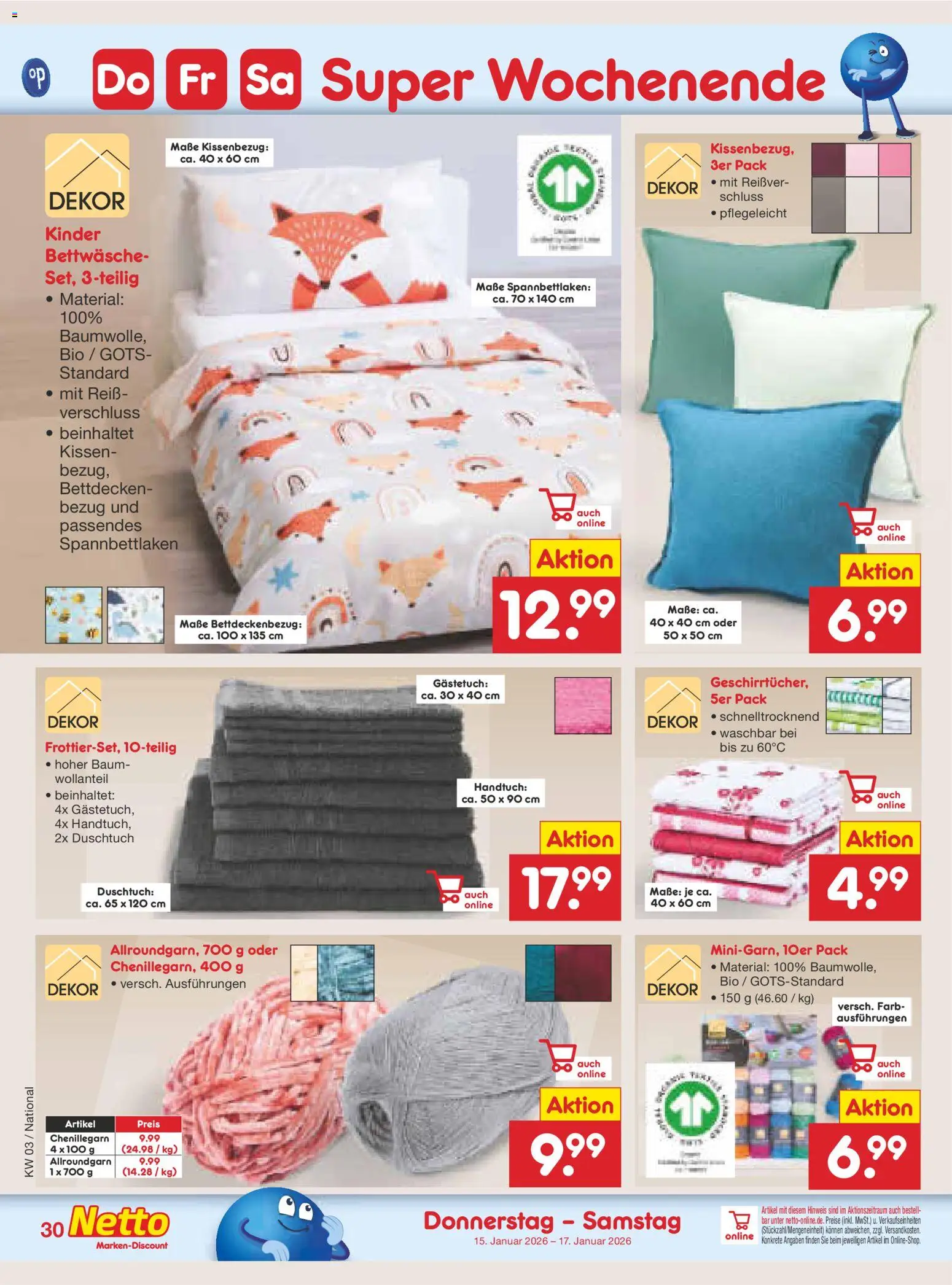 Netto Marken-Discount Prospekt 	 – gültig ab 12.01.2026 | Seite: 40 | Produkte: Kissen, Bettwäsche