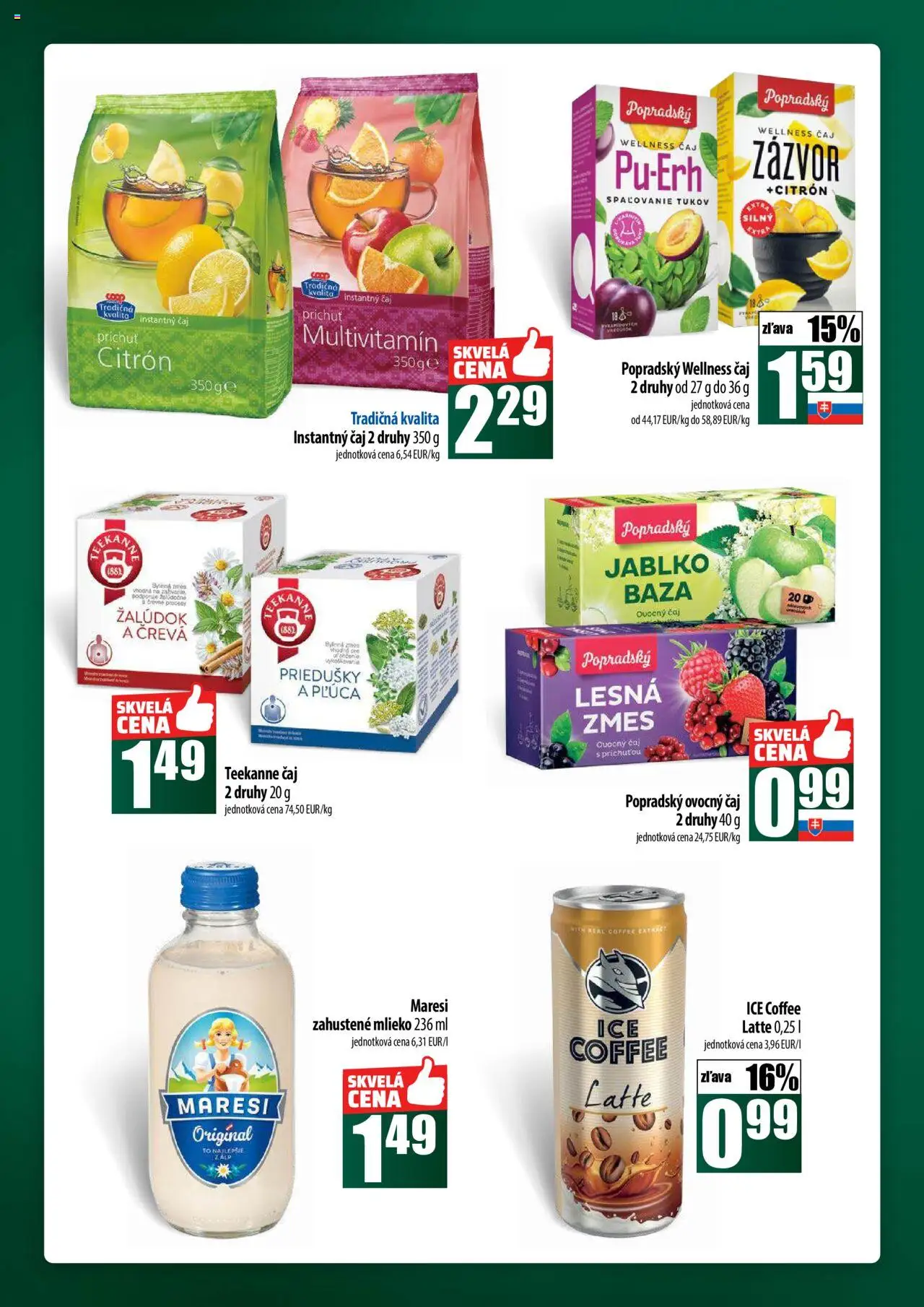 Nové COOP Jednota akcie – leták je platný od 02.10.2025 | Strana: 44 | Produkty: Mlieko, Zázvor, Čaj, Teekanne