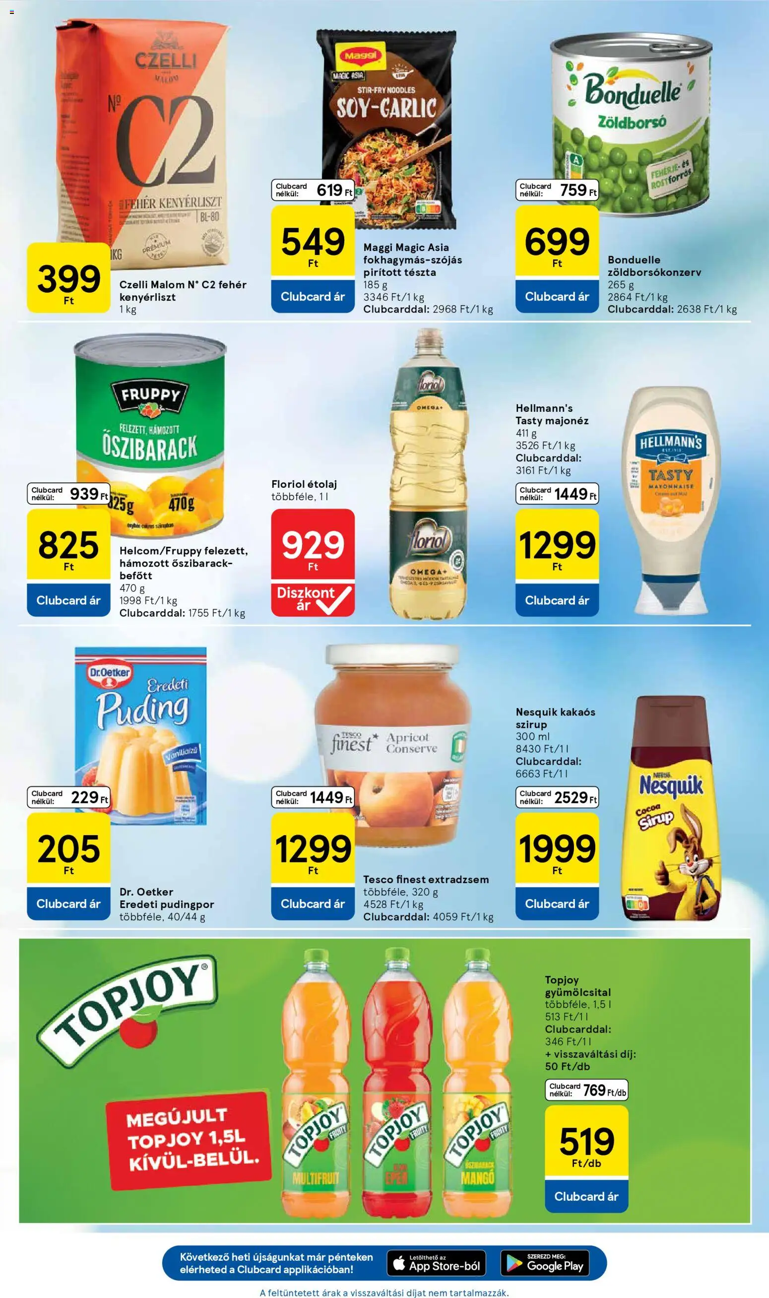 Tesco akciós ujság - amely érvényes a következő dátumtól: 16.04.2026 | Oldal: 21 | Termékek: Kenyérliszt, Gyümölcsital, Fehérje, Eper