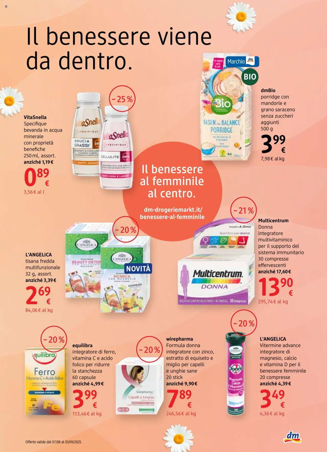 Volantino dm drogerie markt del 07.08.2025 | Pagina: 3 | Prodotti: Acqua, Mandorle