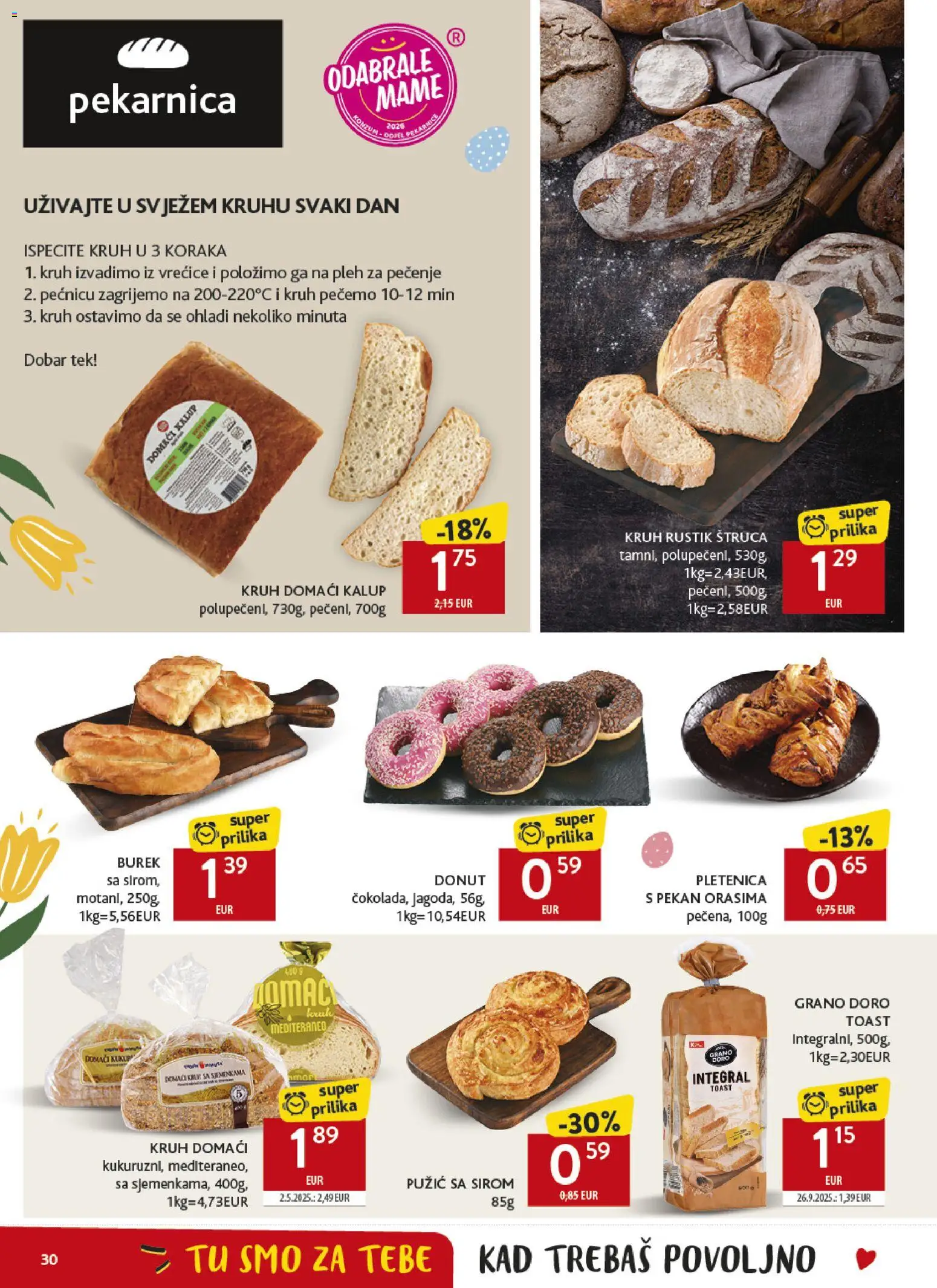 Konzum HR akciós ujság - amely érvényes a következő dátumtól: 25.03.2026 | Oldal: 30 | Termékek: Burek