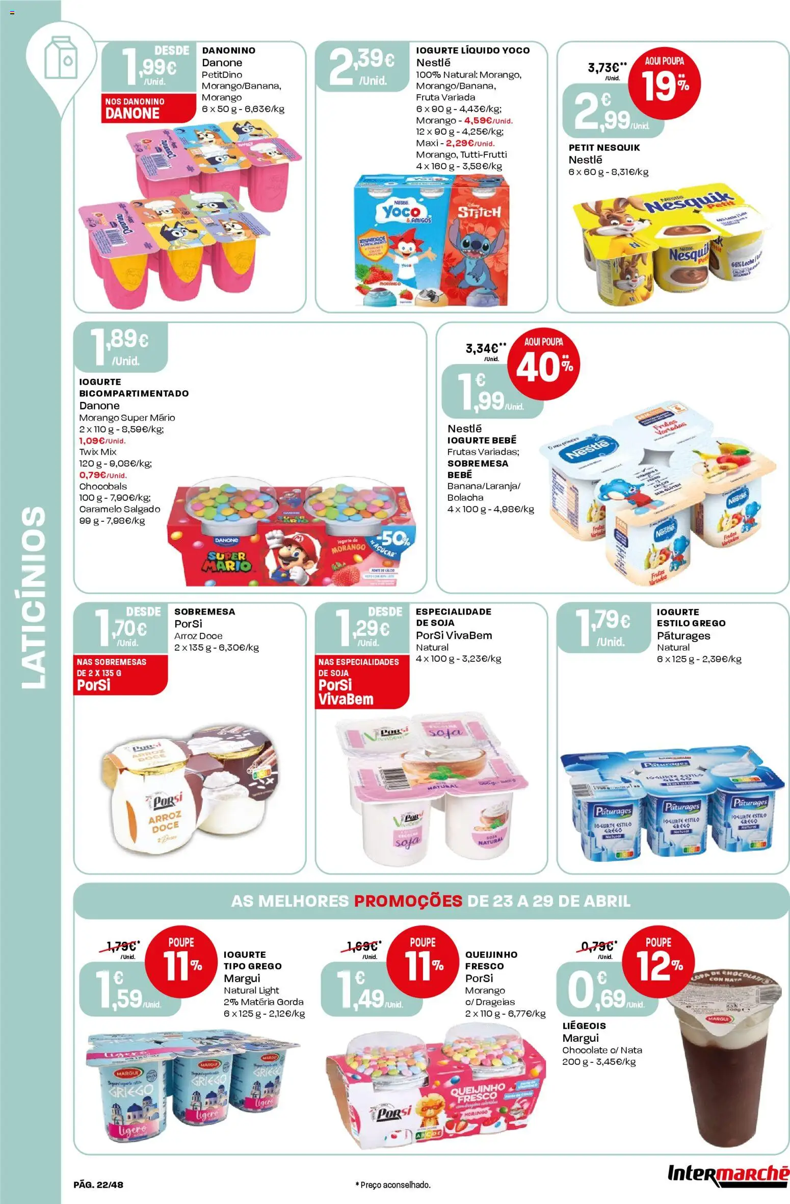 Intermarché folheto │ válido de 23.04.2026 | Página: 22 | Produtos: Sofá, Nestlé, Chocolate, Arroz