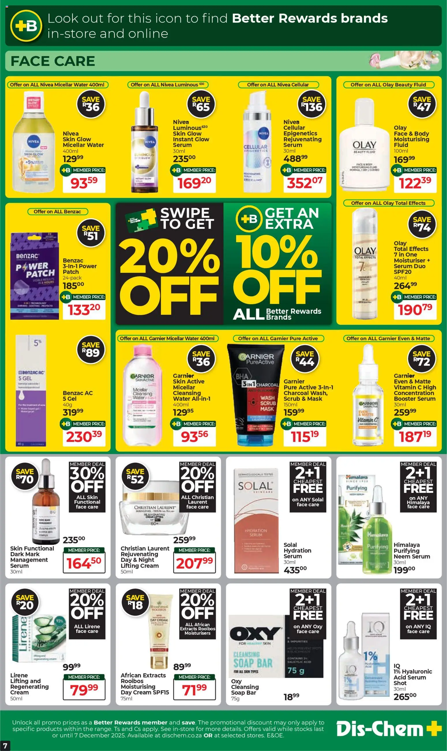 New Dis-Chem catalogue – valid from 18.11.2025 | Page: 7 | Products: Cream, Water, Scrub, Day cream