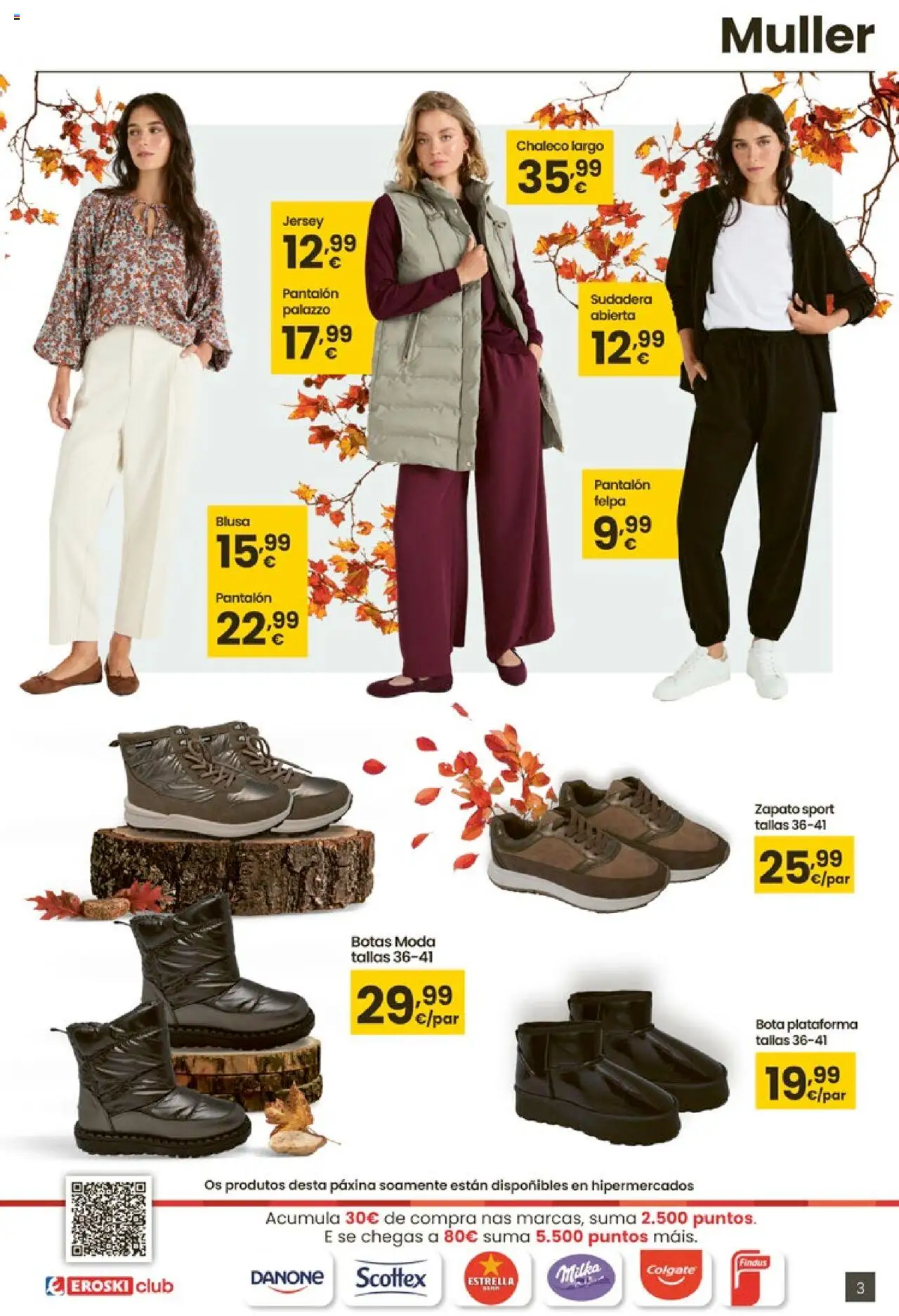 Eroski - Oh Qué estilazo │ válido desde el 16.10.2025 | Página: 3 | Productos: Blusa, Sudadera, Chaleco, Botas