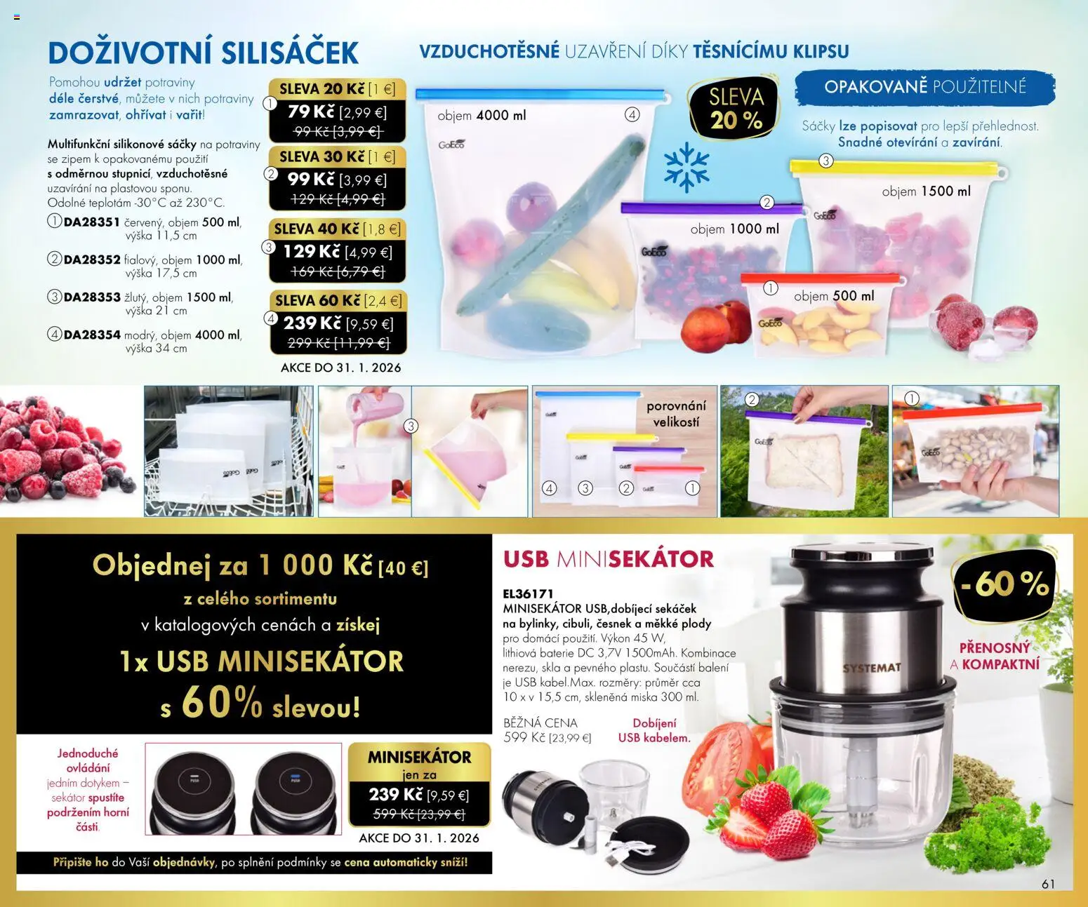 Nové Dedra akcie – leták je platný od 01.01.2026 | Strana: 61 | Produkty: USB
