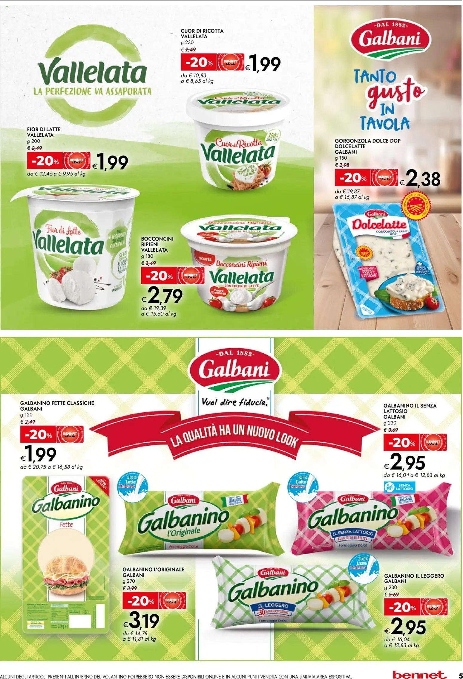Volantino bennet del 23.03.2026 | Pagina: 5 | Prodotti: Crema, Latte, Formaggio, Gorgonzola