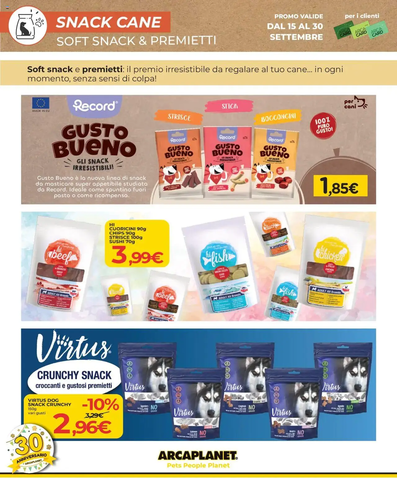 Volantino Arcaplanet del 01.10.2025 | Pagina: 12 | Prodotti: Manzo, Merluzzo, Sushi