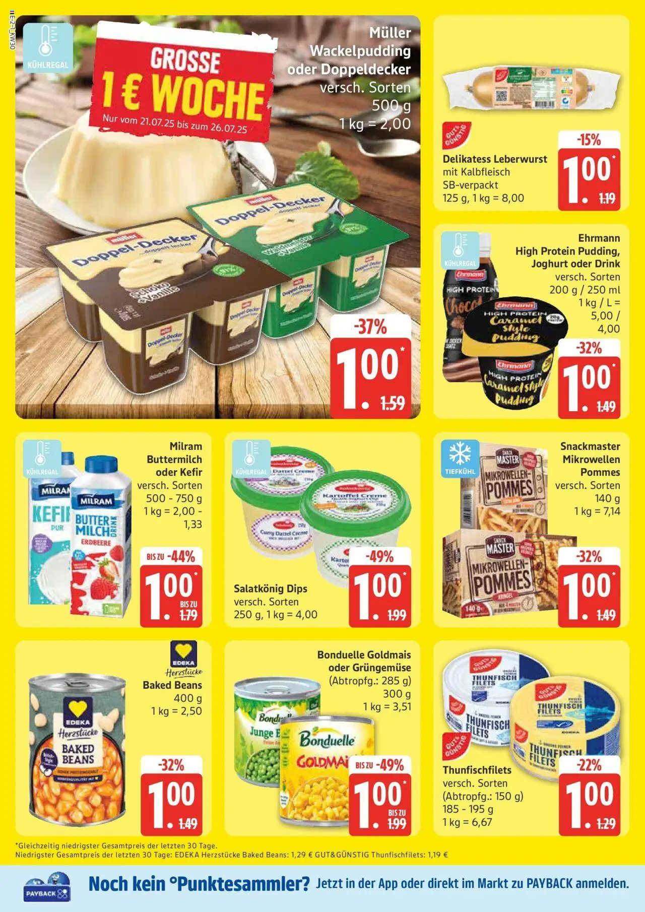 Edeka prospekt Bad Schwartau	 - gültig ab dem 20.07.2025 | Seite: 2 | Produkte: Buttermilch, Thunfisch, Pudding, Creme