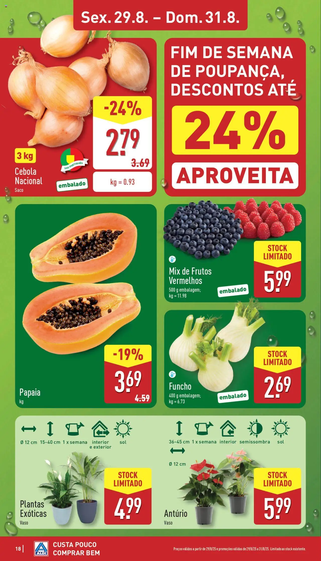 Aldi folheto │ válido de 25.08.2025 | Página: 18 | Produtos: Cebola, Vaso