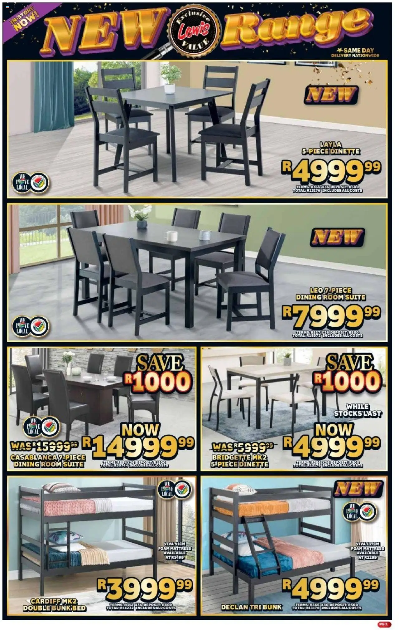 Lewis Stores Specials │ valid from 11.08.2025 | Page: 7 | Products: Mattress, Dining room suite, Double bunk, Foam